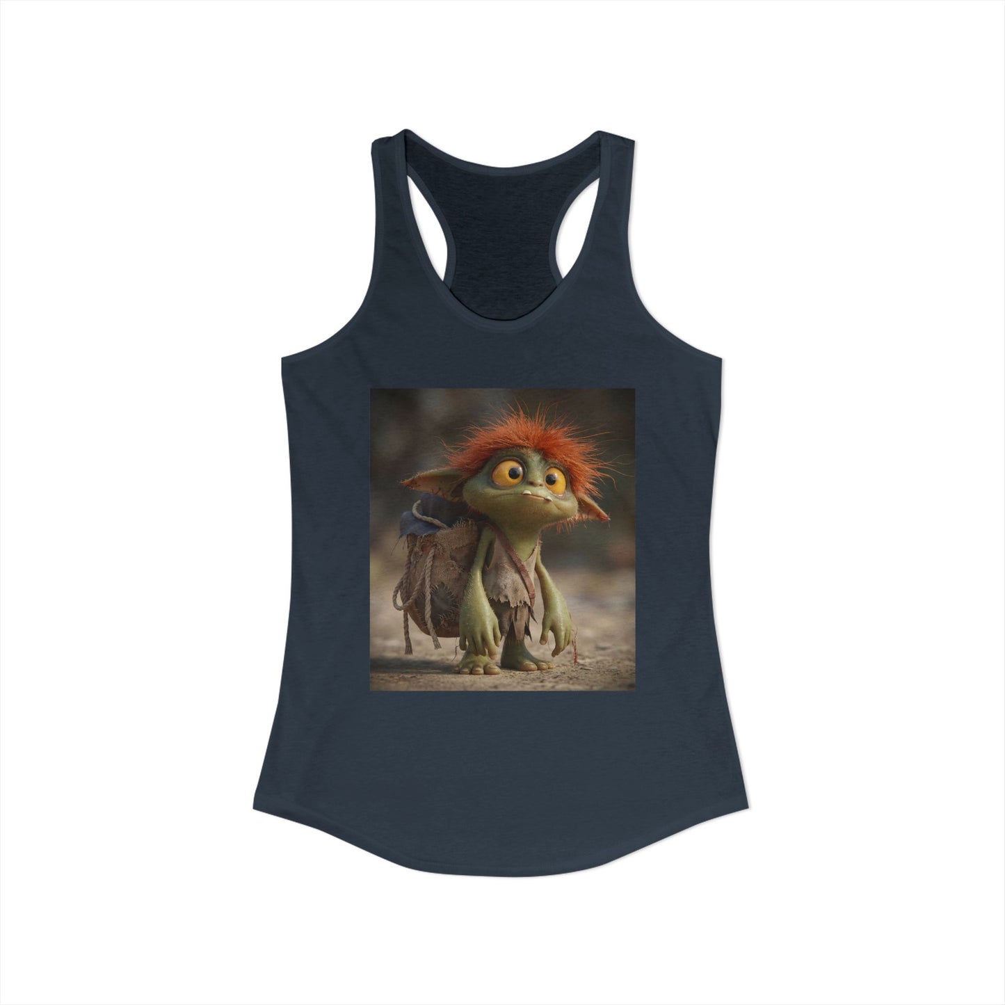 Moss-Haired Guardian Women's Ideal Racerback Tank – Rust-Tufted Forest Sentinel