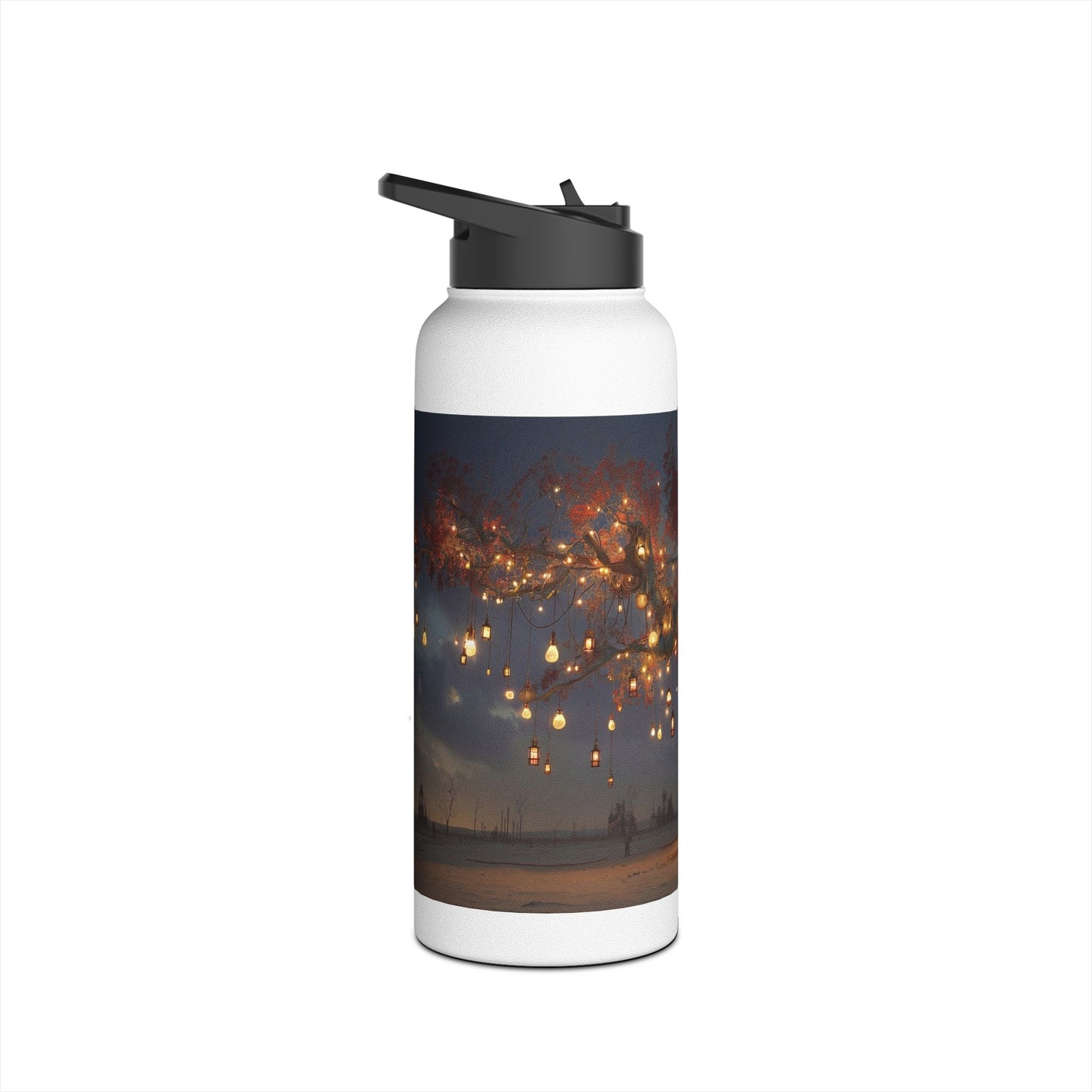 Lantern Tree Stainless Steel Water Bottle, Standard Lid – Desert Night’s Whispering Grove