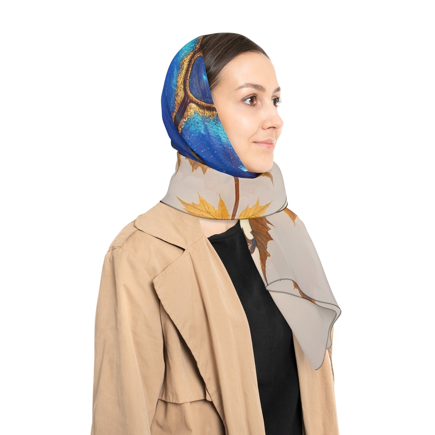 Celestial Beetle Poly Scarf – Midnight Blue Starry Wingscape