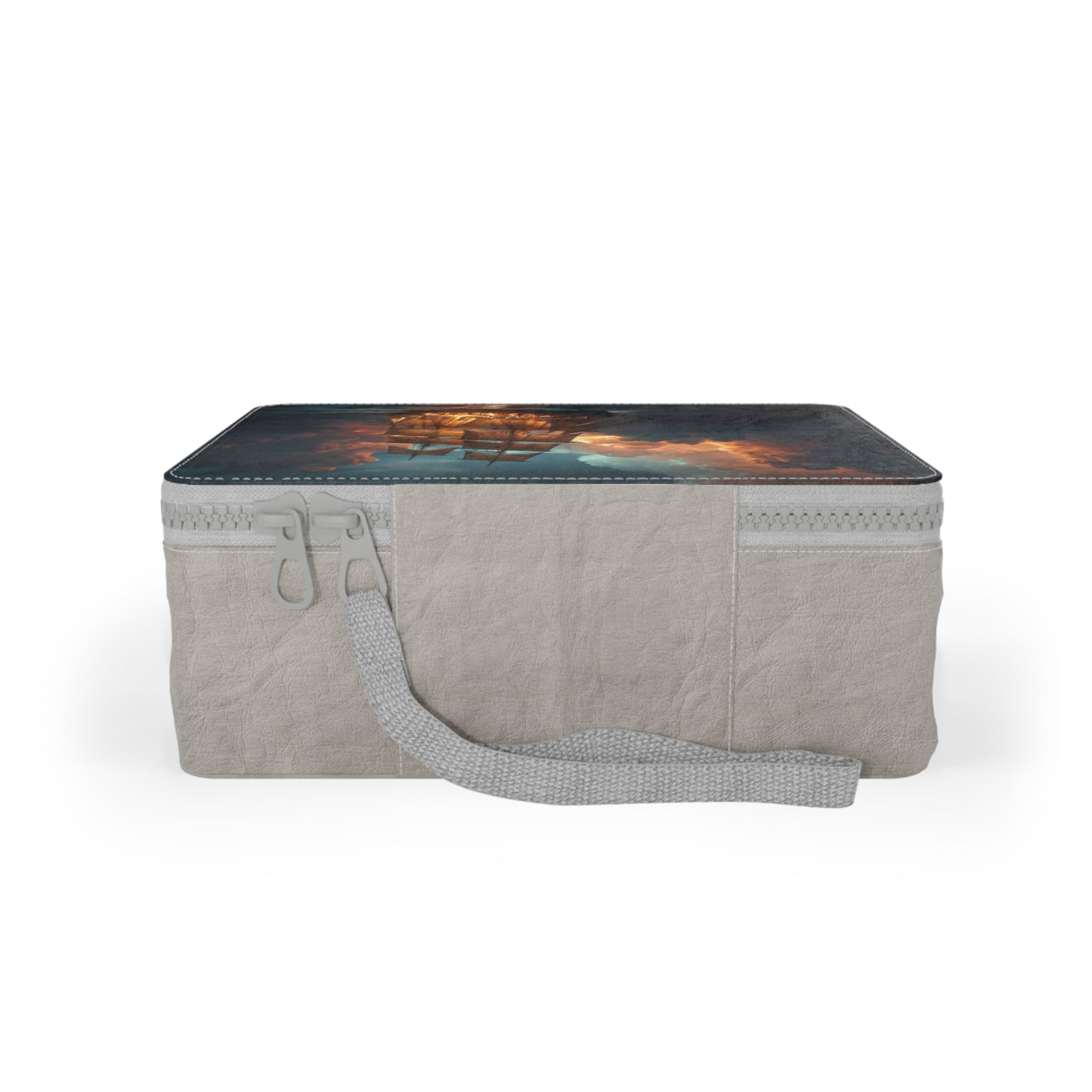 Stormbound Galleon Paper Lunch Bag – Golden Sails Against Crimson Clouds