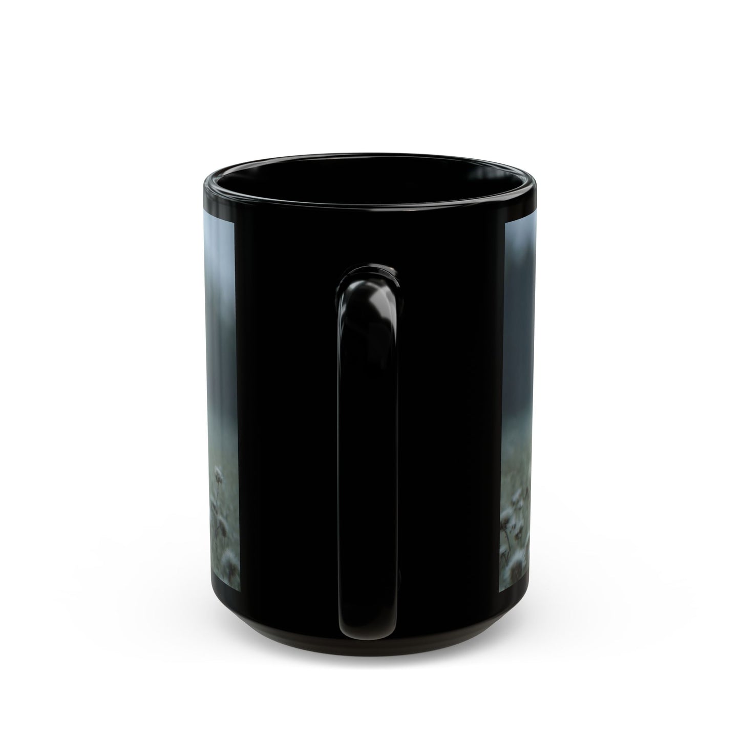 Curious Caiman Black Mug – Azure Butterfly Encounter