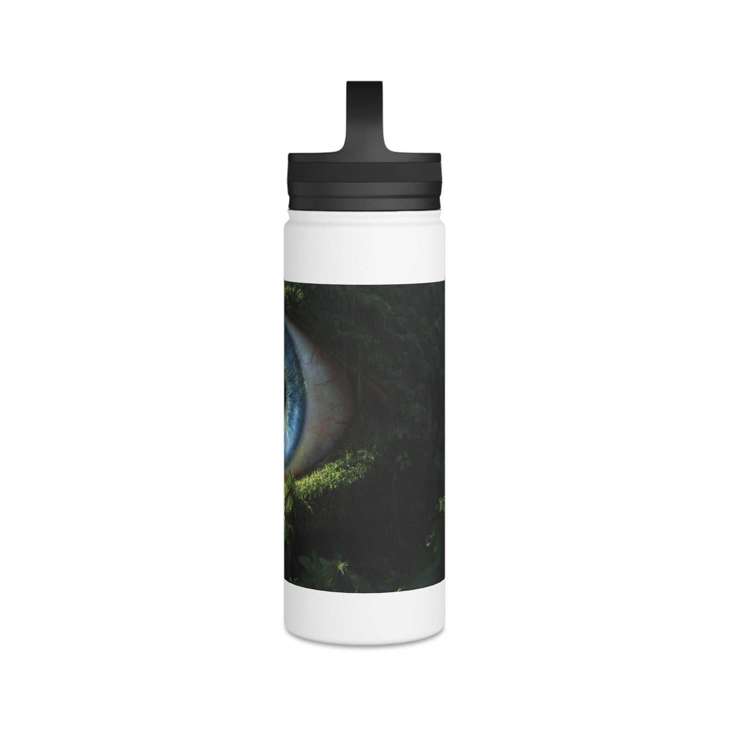 Guardian Forest Eye Water Bottle – Moss-Covered Watcher of the Verdant Path