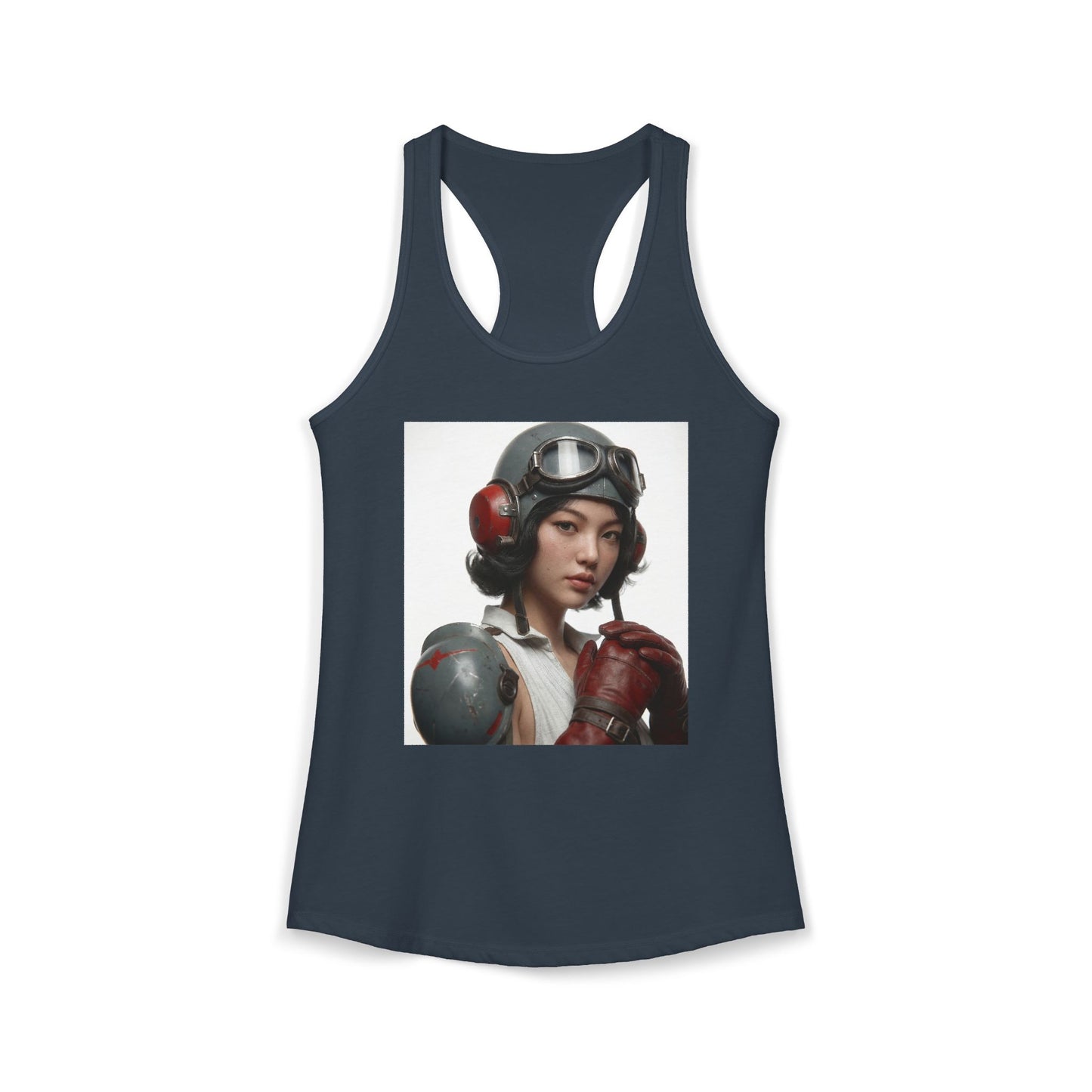 Aviator Pilot Women's Ideal Racerback Tank – Rustic Leather Flight Ready