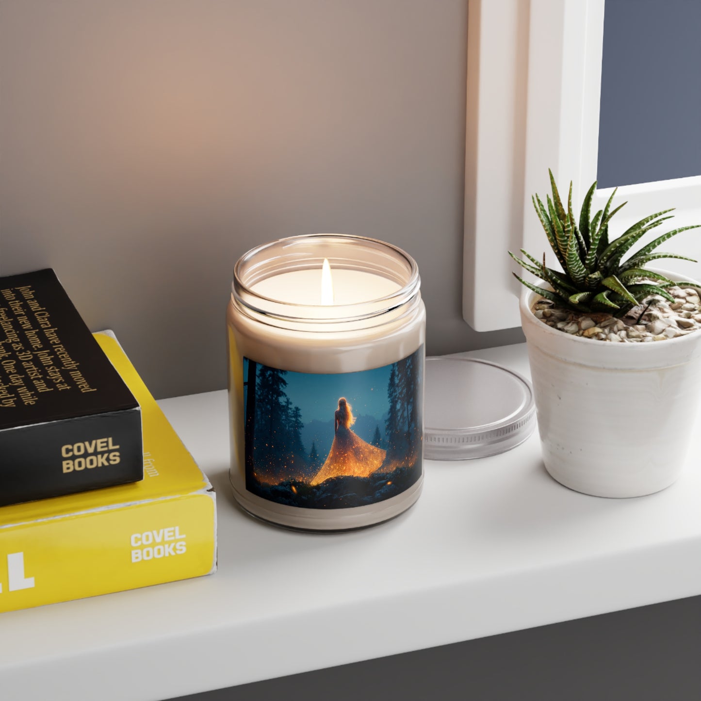 Starlight Weaver Scented Soy Candles with White Lid, 9oz – Glow of the Midnight Forest