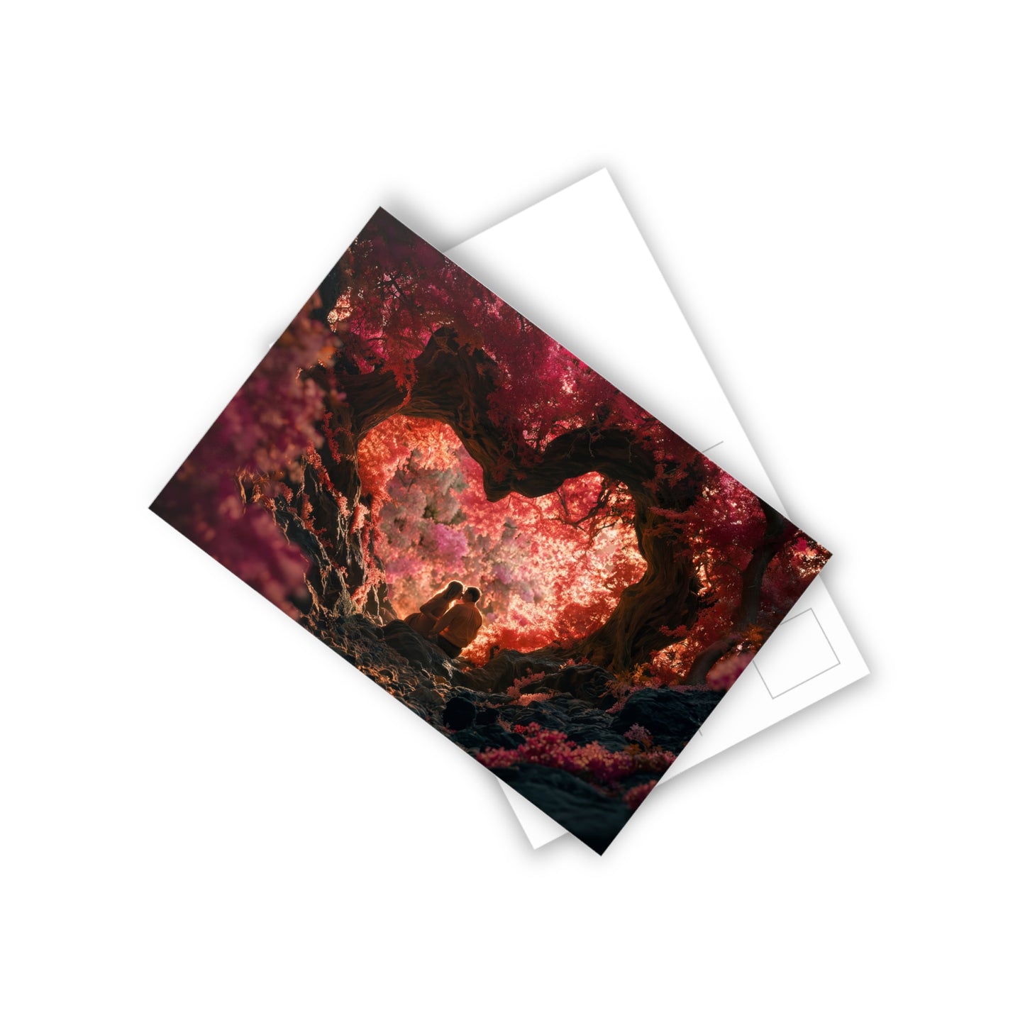 Crimson Heart Arch Postcards (10pcs) – Rose-Red Canopy Romance