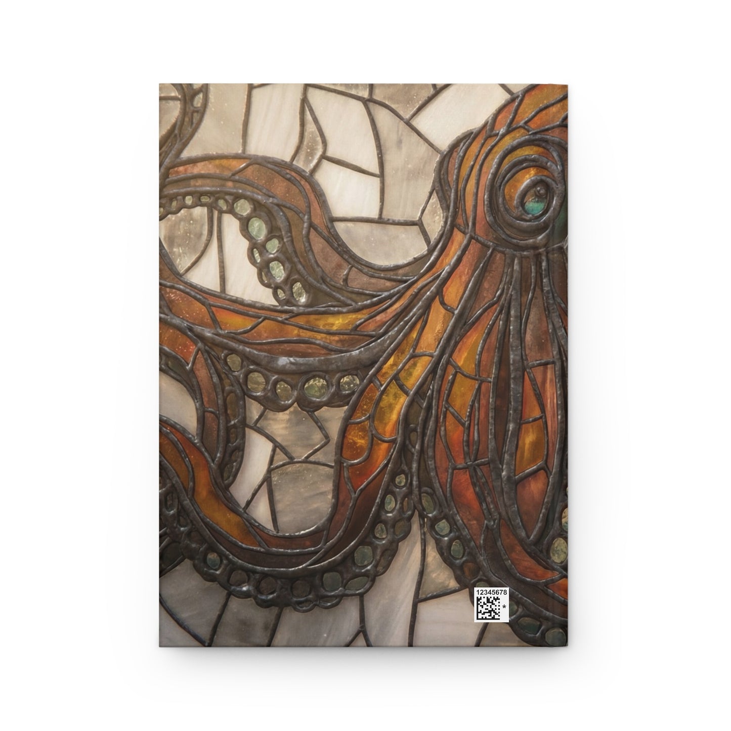 Stained Glass Octopus Hardcover Journal Matte – Amber Tide Guardian