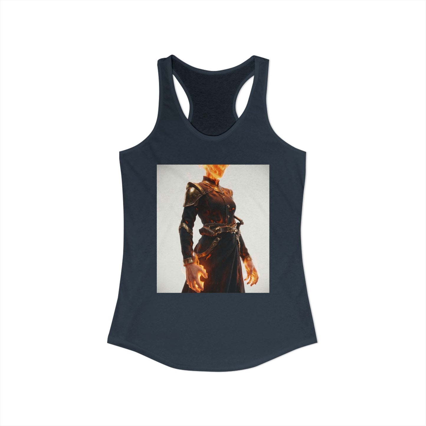 Fiery Headless Guardian Tank – Embered Sentinel Art Print