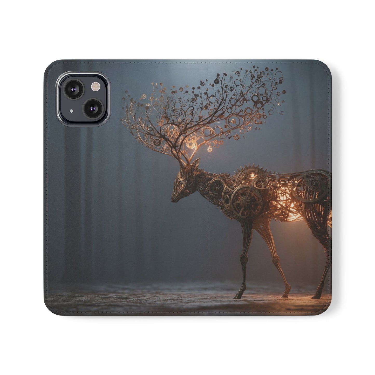 Mechanical Deer Flip Cases – Gears and Twilight Forest Guardian