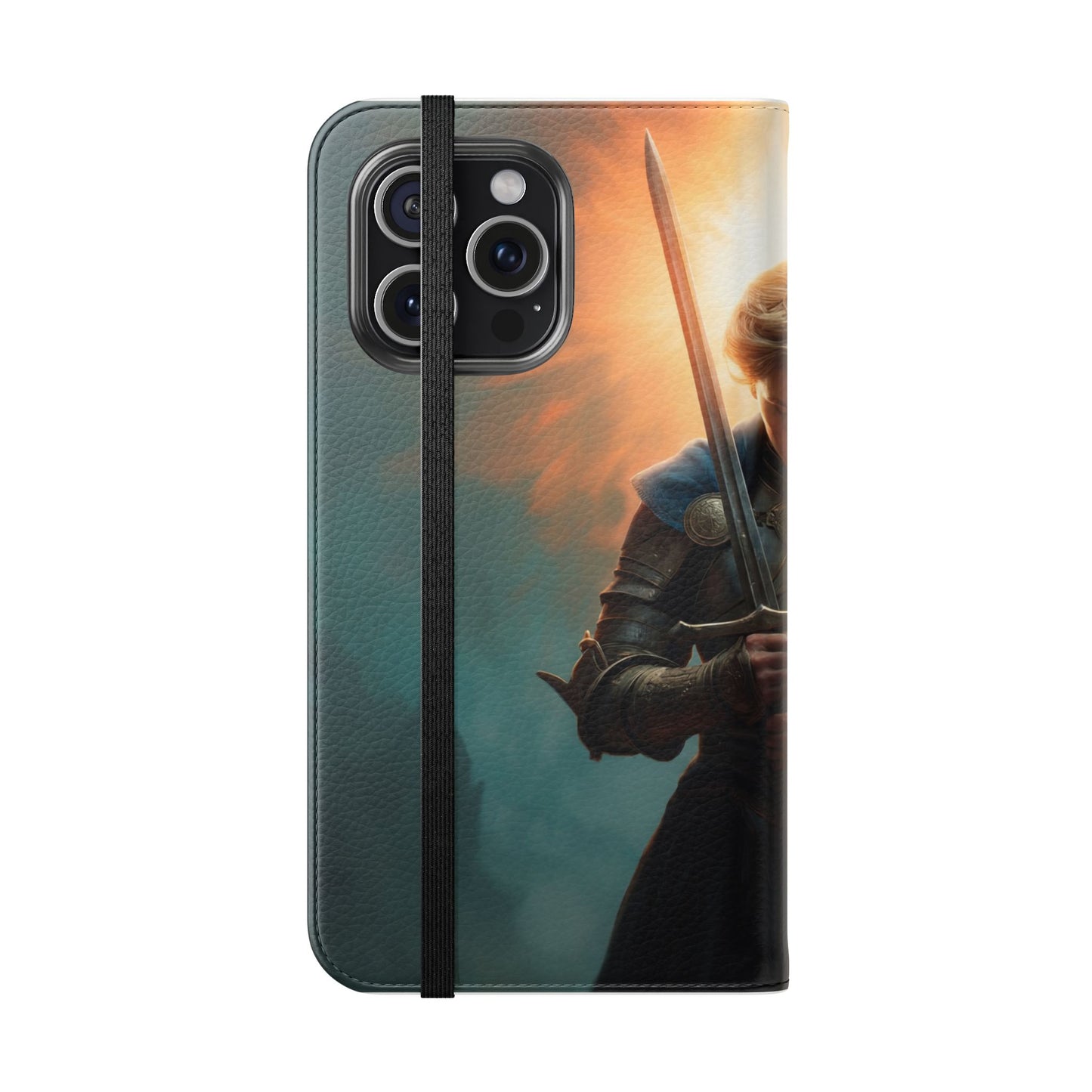 Dawn-Forged Knight Flip Cases – Radiant Armor Against Misty Skies