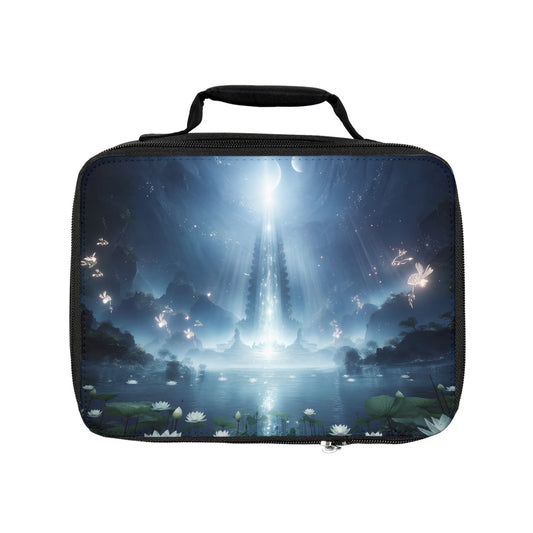 Celestial Lotus Pond Lunch Bag – Whispering Light Beneath the Moons