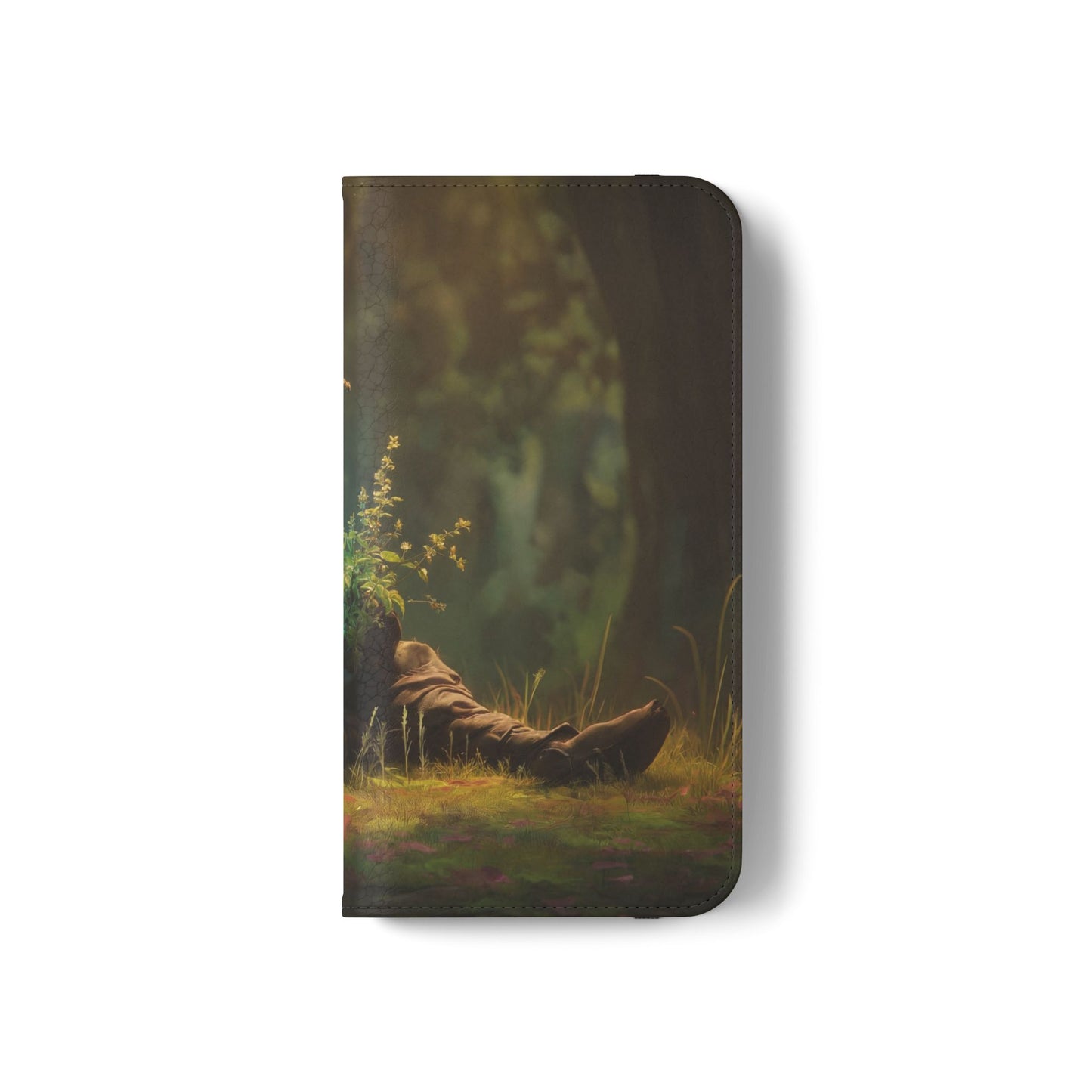 Glowing Orb Hooded Guardian Flip Cases – Bioluminescent Forest Keeper