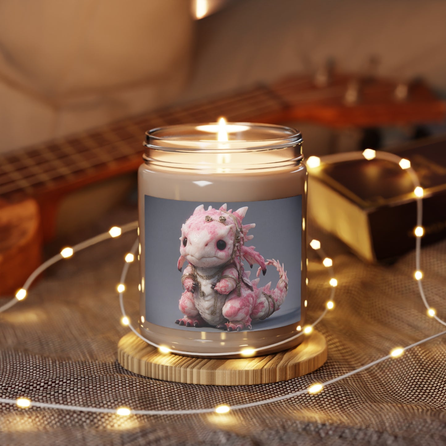 Pink Marbled Dragon Scented Soy Candles with White Lid, 9oz – Gentle Guardian of the Twilight