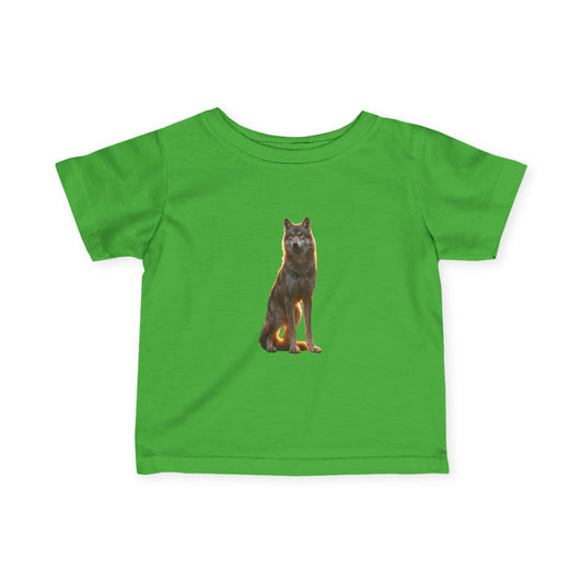 Golden Hour Wolf Infant Fine Jersey Tee – Sentinel in Twilight Light