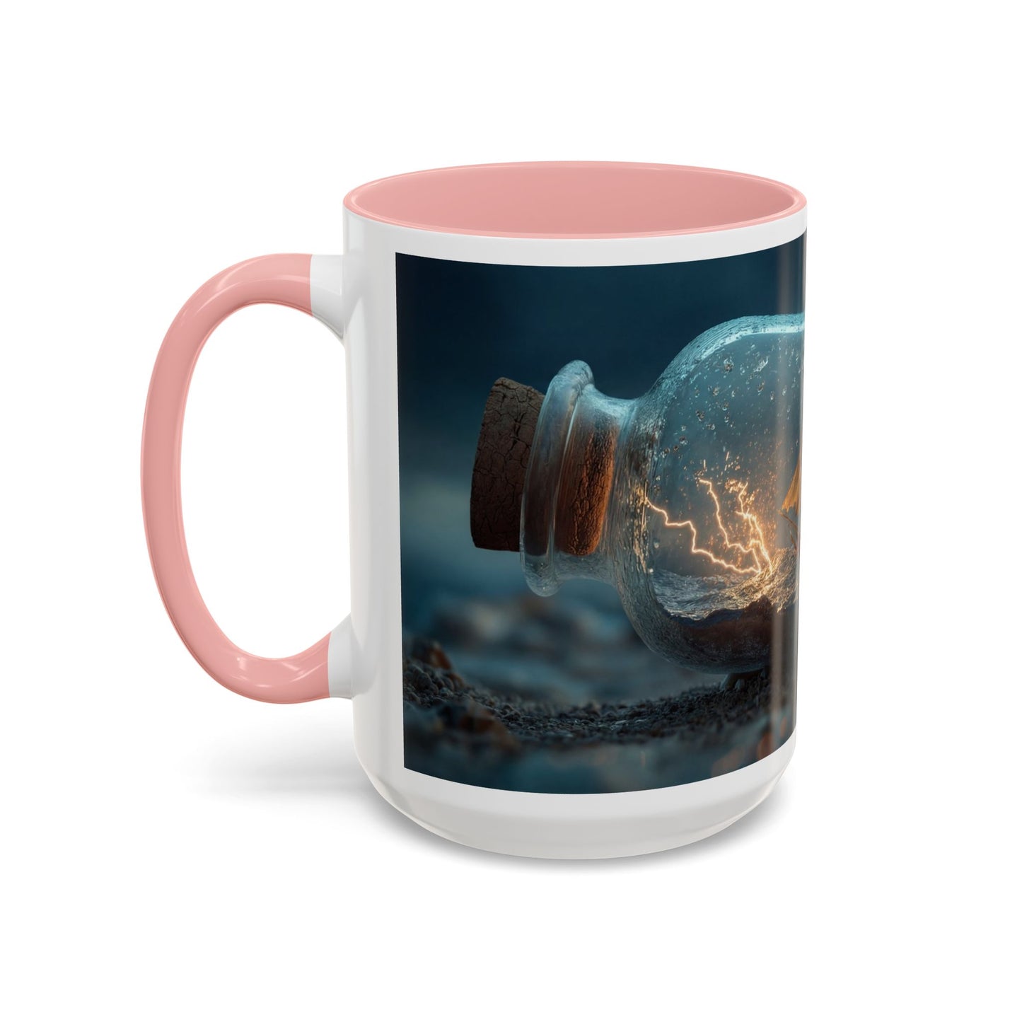 Stormbound Galleon Accent Coffee Mug (11, 15oz) – Bottle of Sea and Lightning