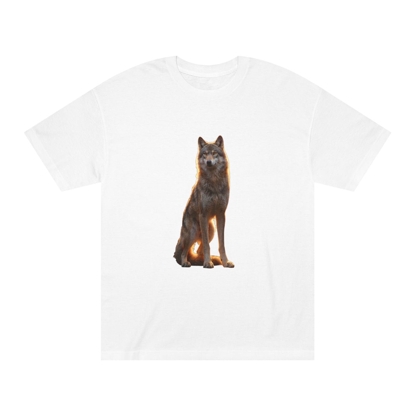 Guardian Wolf Classic Tee – Golden Hour Sentinel Portrait