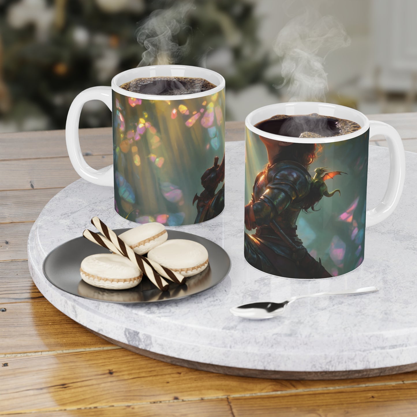 Sunlit Sentinel Ceramic Mugs (11oz\15oz\20oz) – Guardian of the Crystal Grove