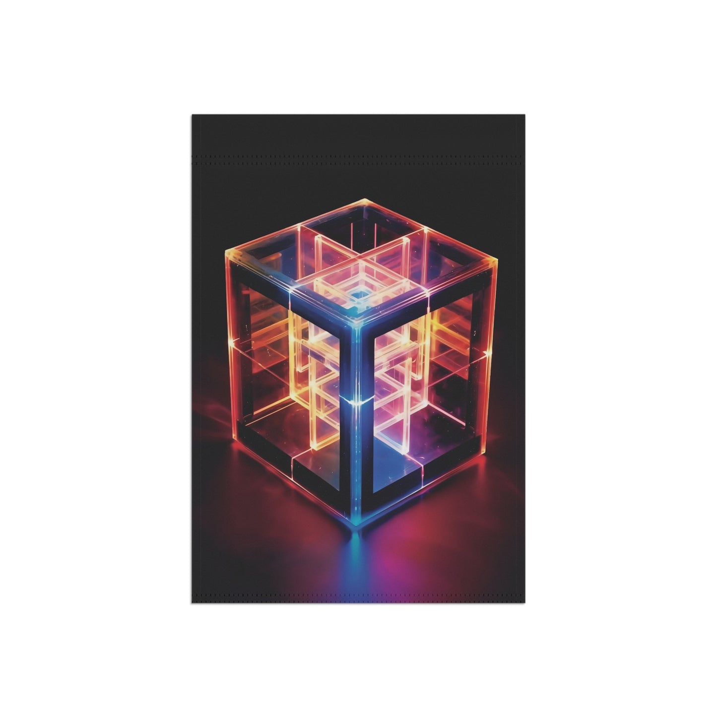 Neon Glowing Cube Art Print - Product