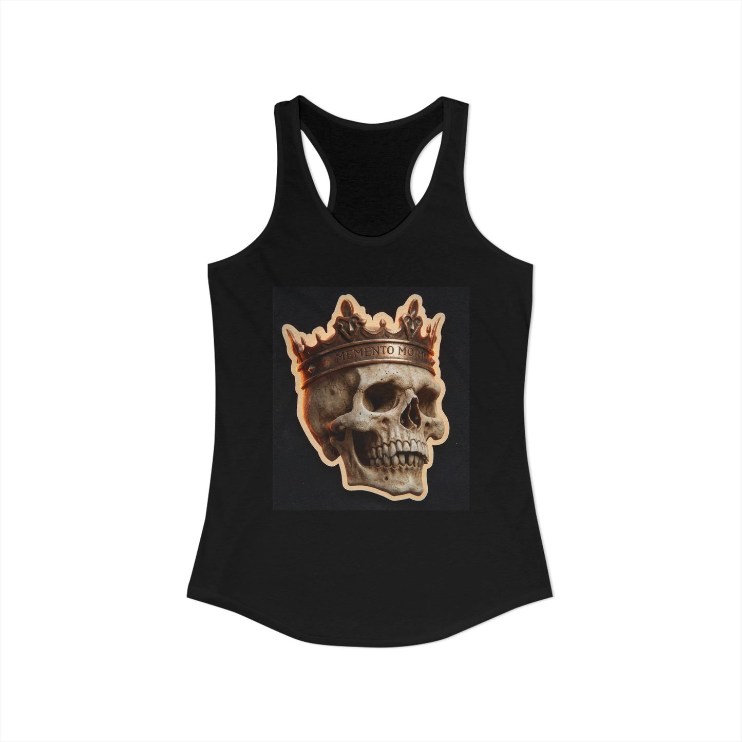 Crowning Skull Tank – Memento Mori Racerback with Weathered Bone Detail
