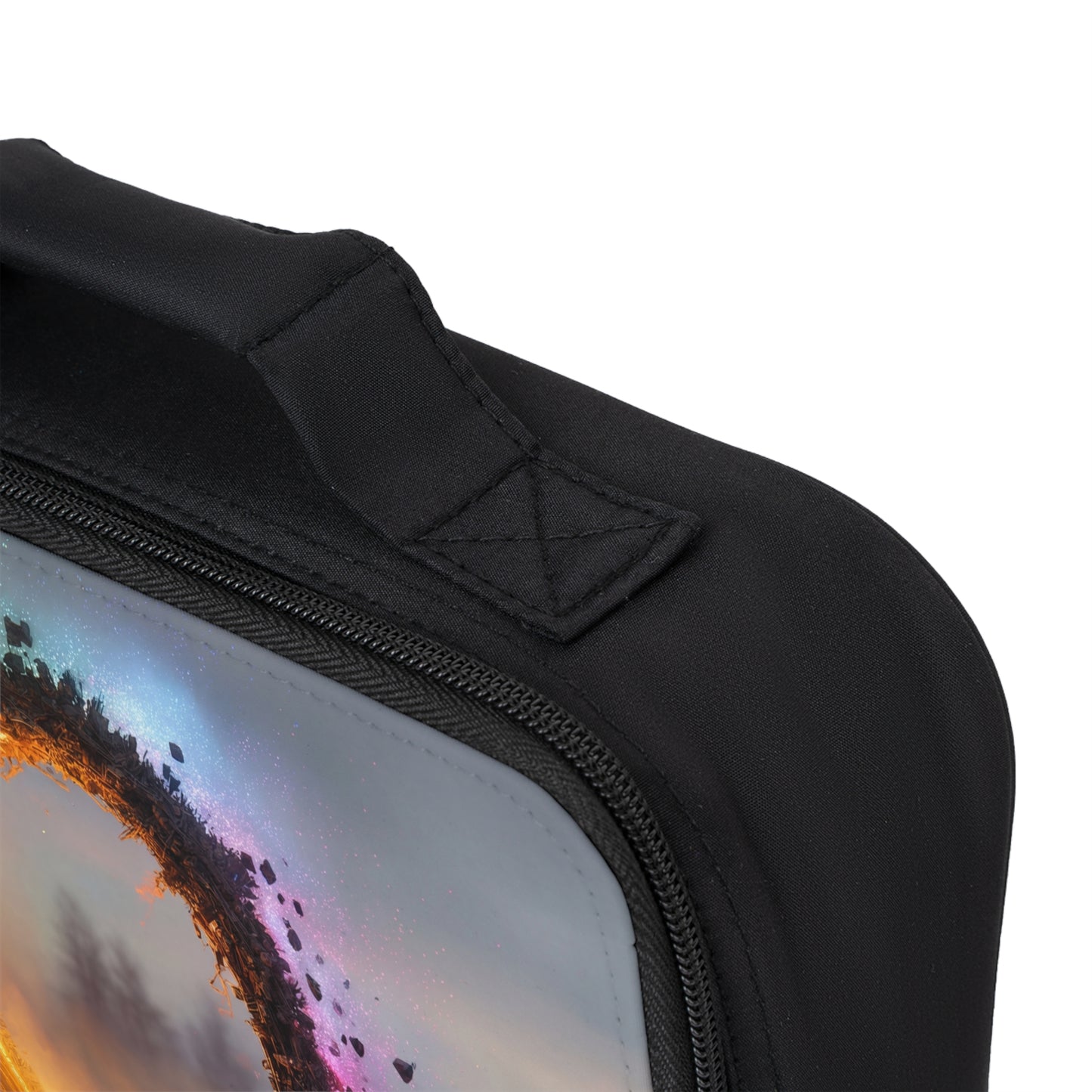 Celestial Vortex Lunch Bag – Indigo Cloud Dreamscape