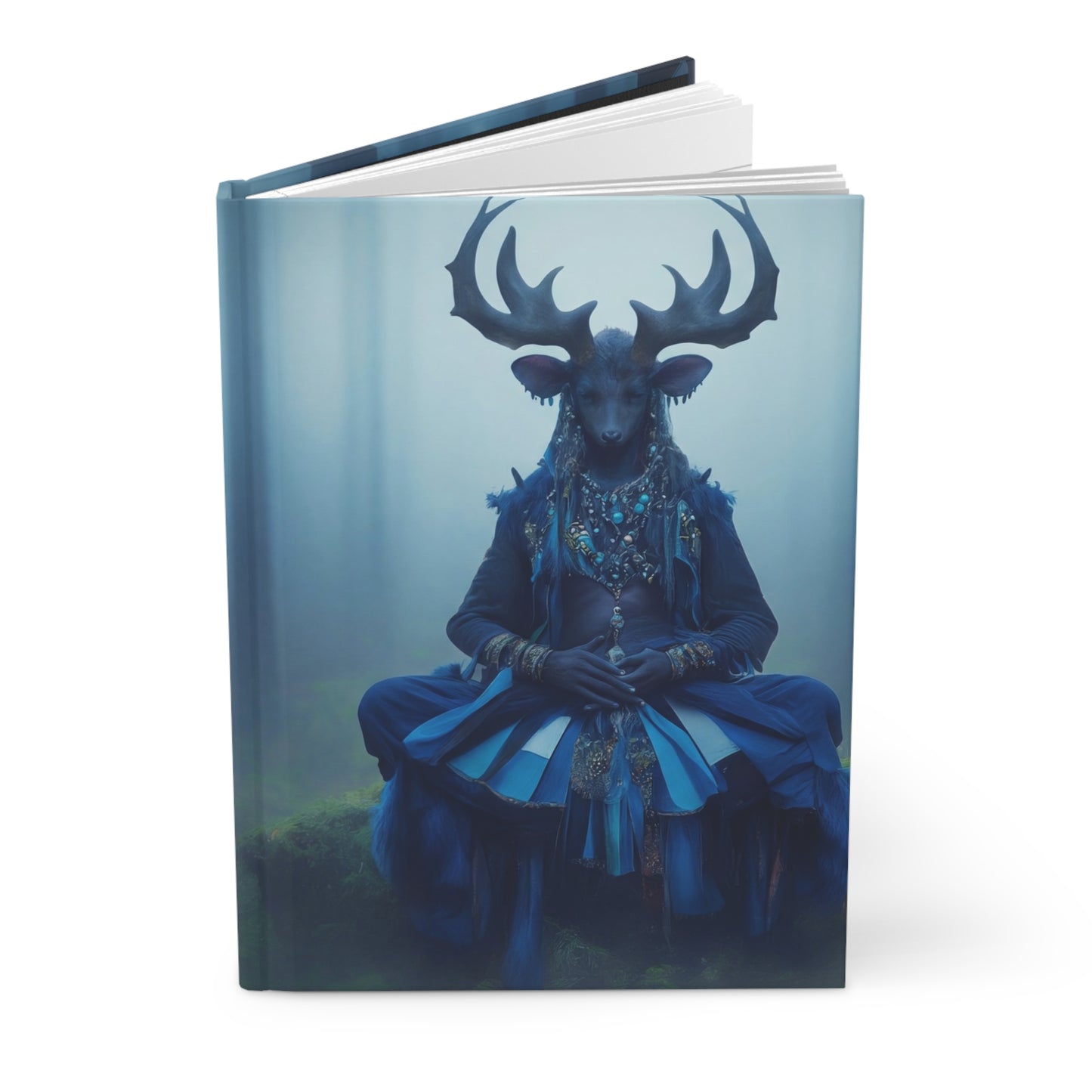 Forest Stag Sovereign Hardcover Journal Matte – Blue Moss Cathedral Serenity