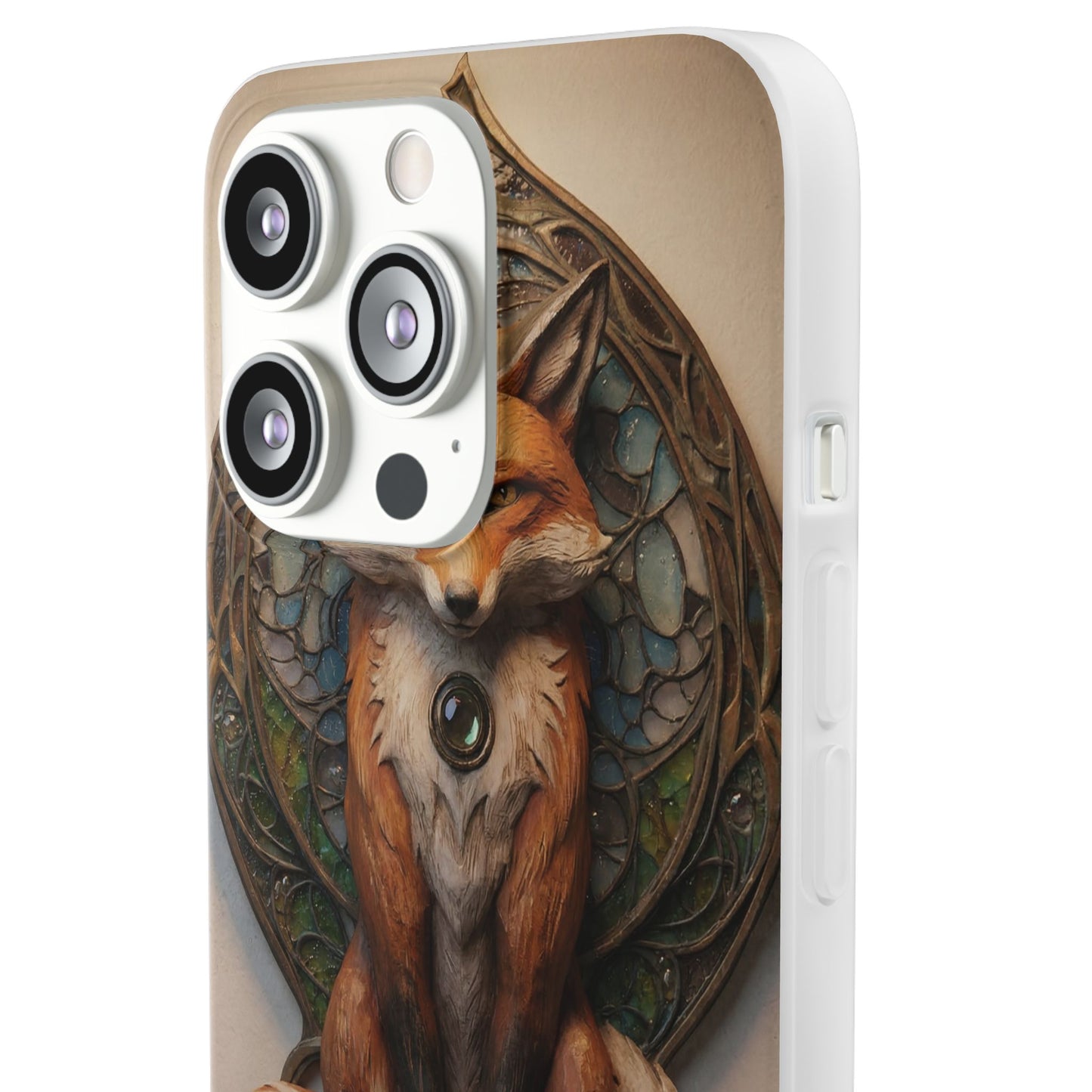 Fox Sentinel Flexi Cases – Amber Glow Through Stained Glass