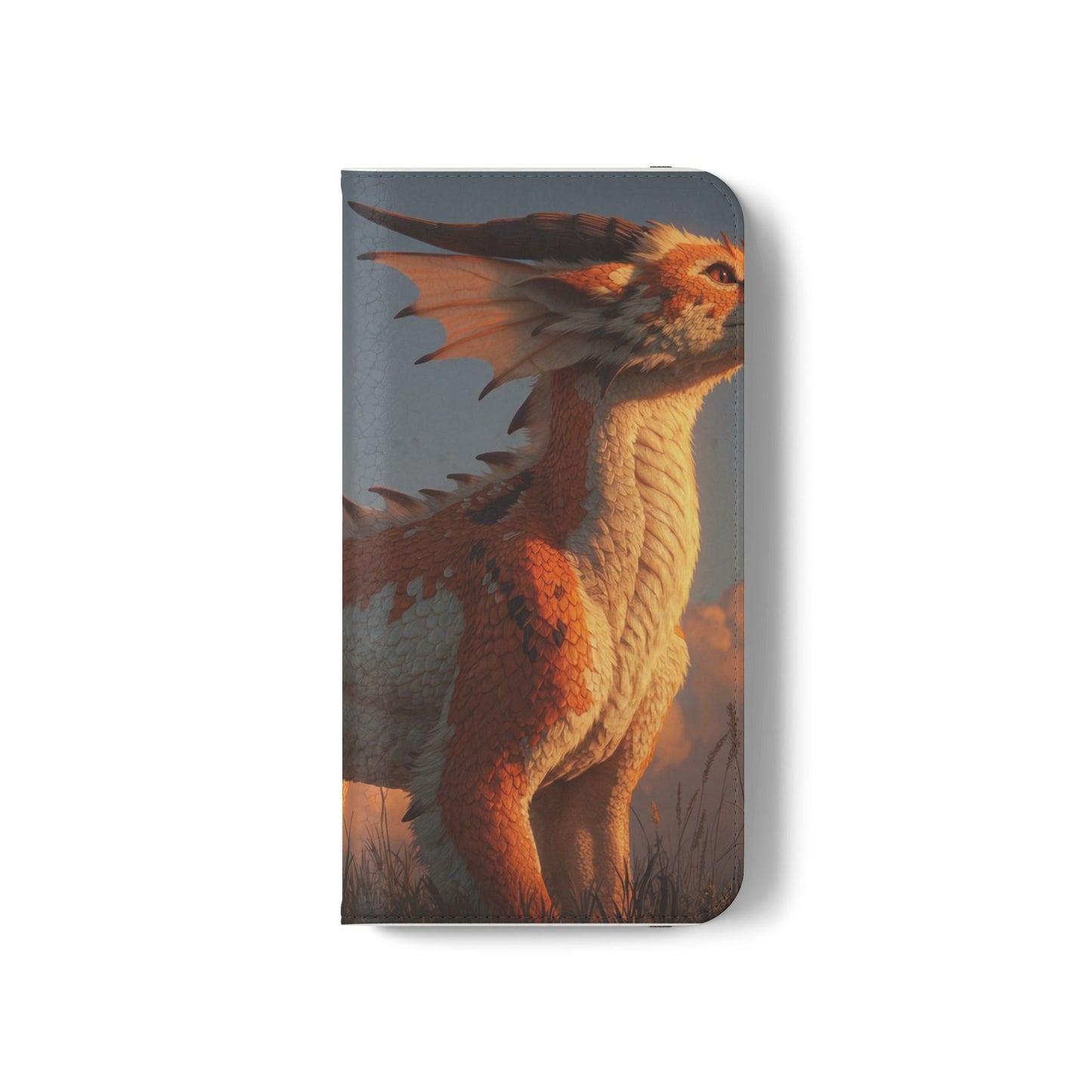 Gilded Dragon Flip Cases – Amber Sunset Guardian