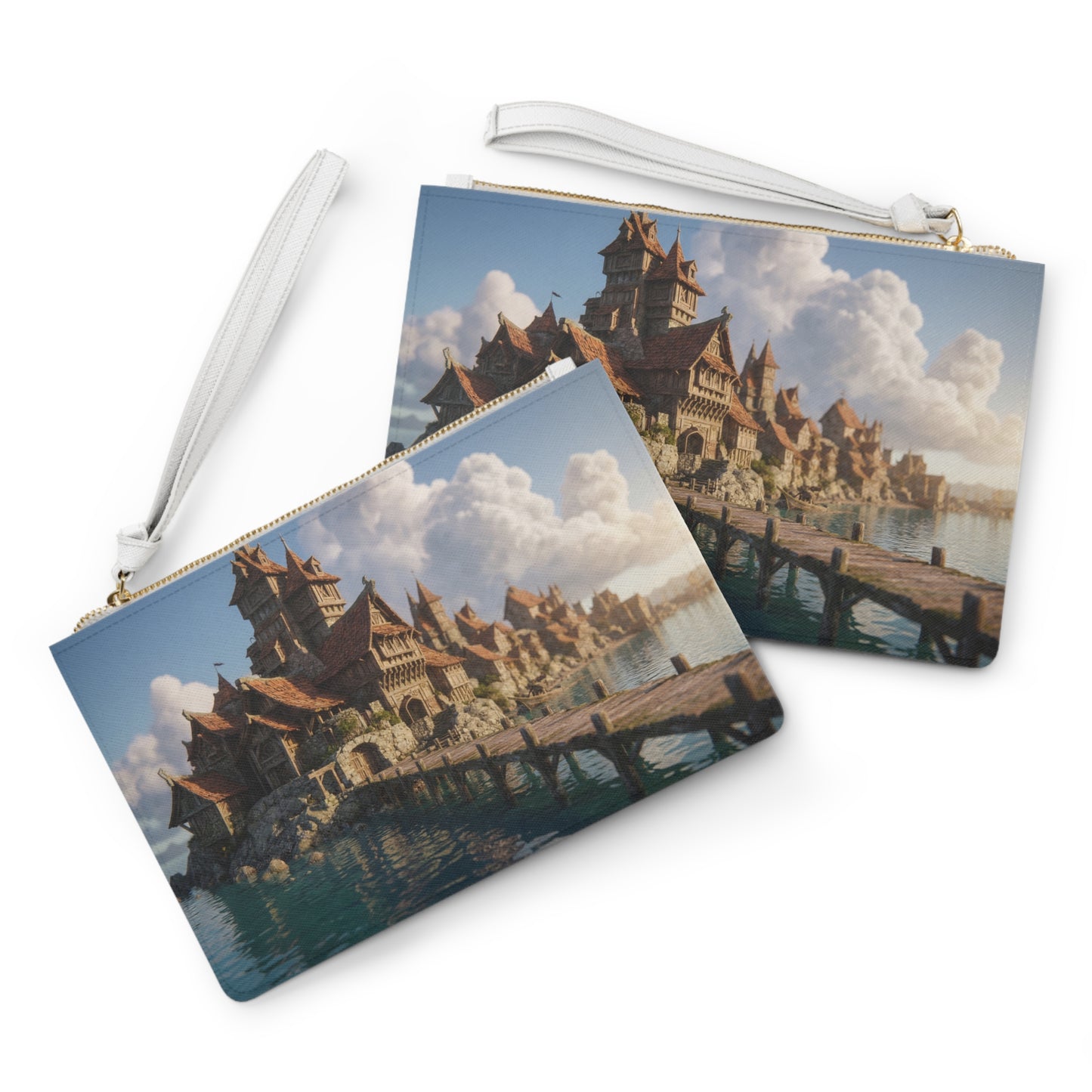 Seafarer’s Cove Clutch Bag – Sunset Harbor Dreamscape