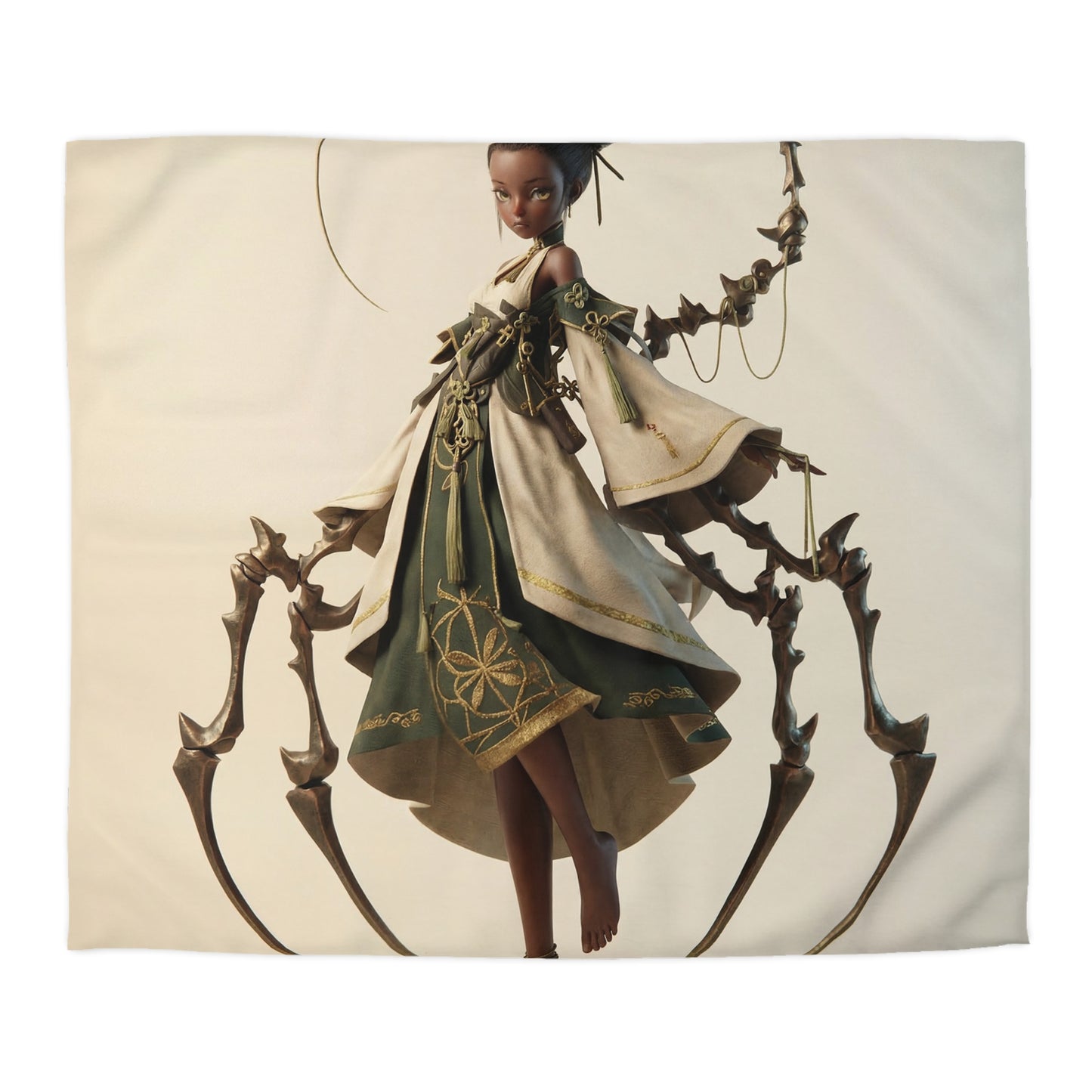 Moonlit Weaver Duvet Cover – Ethereal Spider Silk Dreamscape