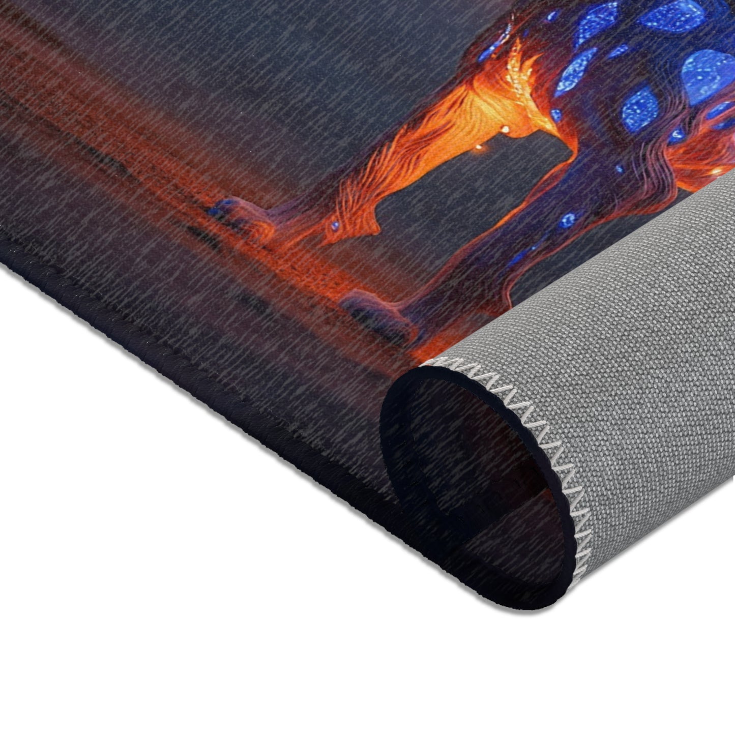 Celestial Lynx Area Rugs – Twilight Wingscape with Glowing Veins
