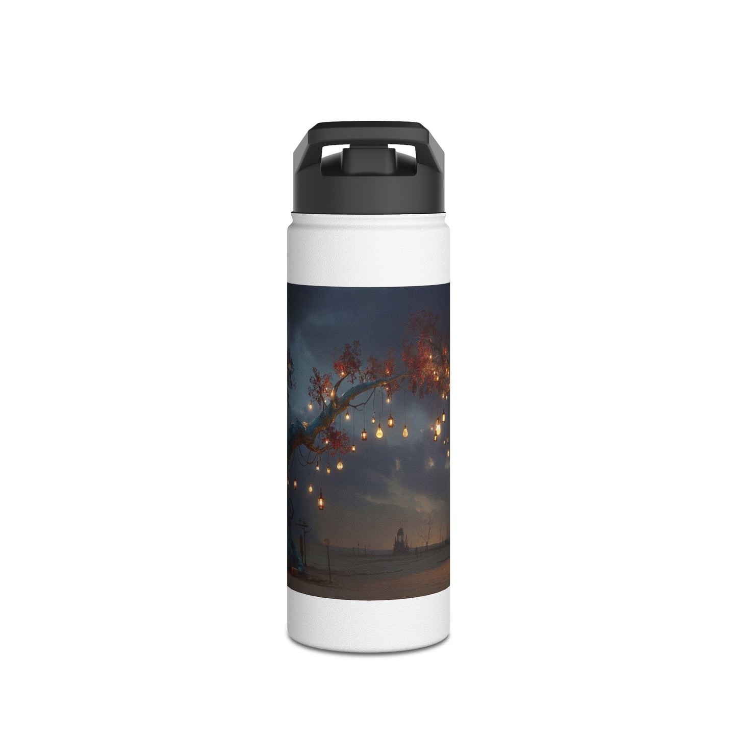 Lantern Tree Stainless Steel Water Bottle, Standard Lid – Desert Night’s Whispering Grove