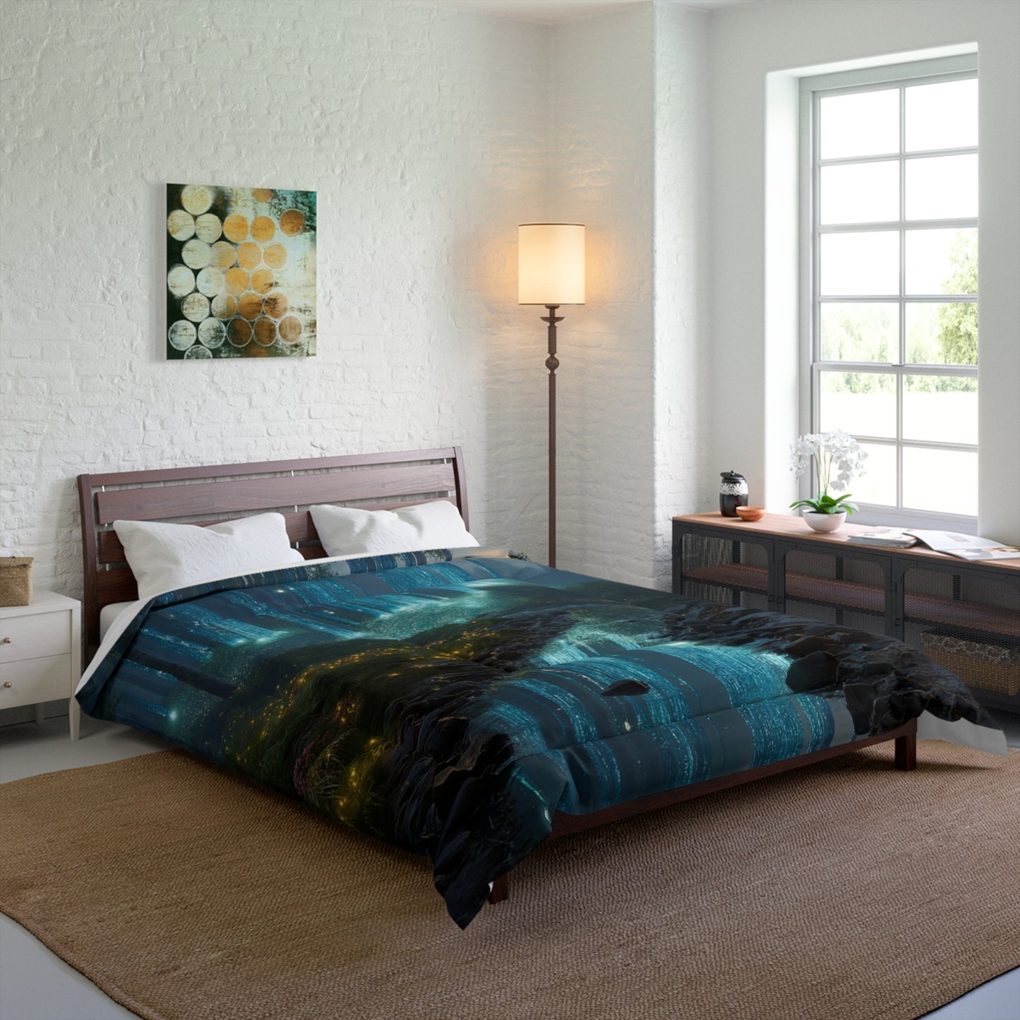 Celestial Lightfall Comforter – Whispering Forest Dreamscape