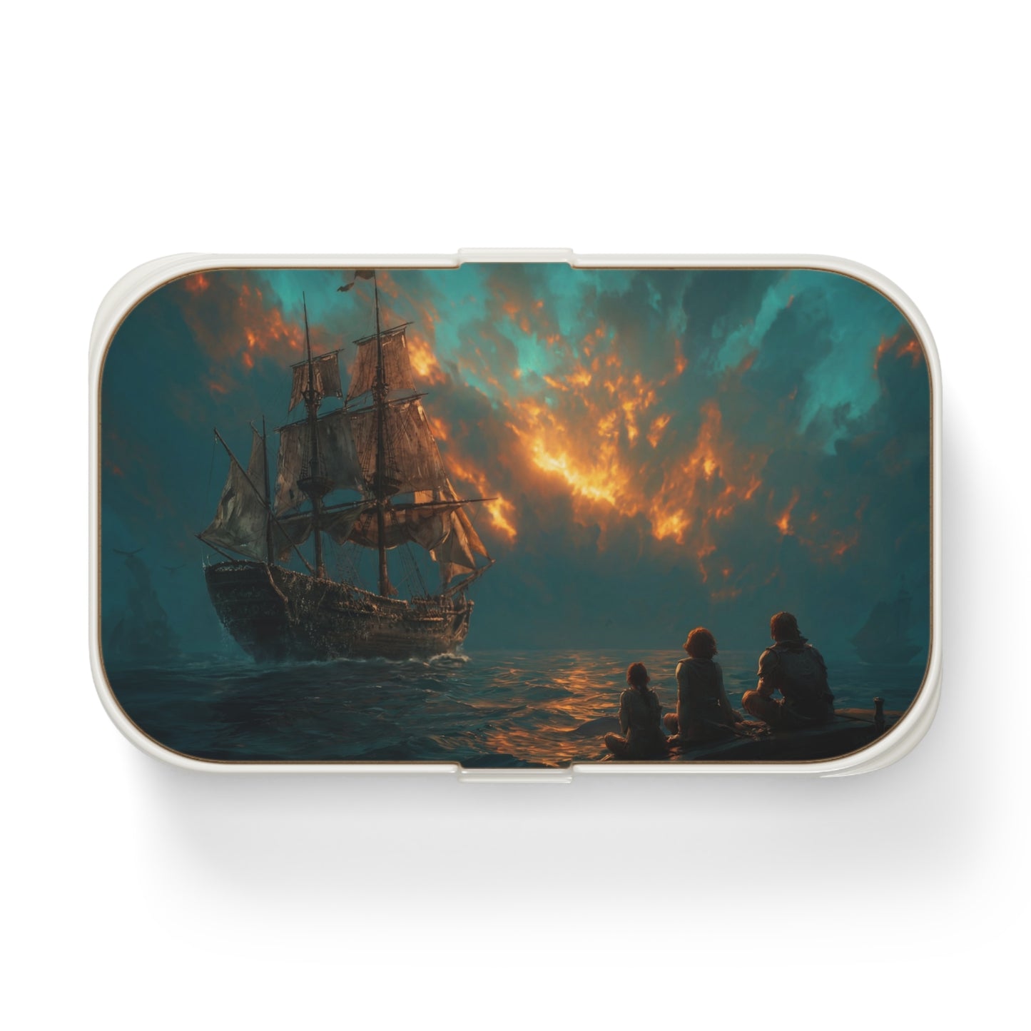 Sunset Galleon Bento Lunch Box – Farewell at the Harbor’s Edge