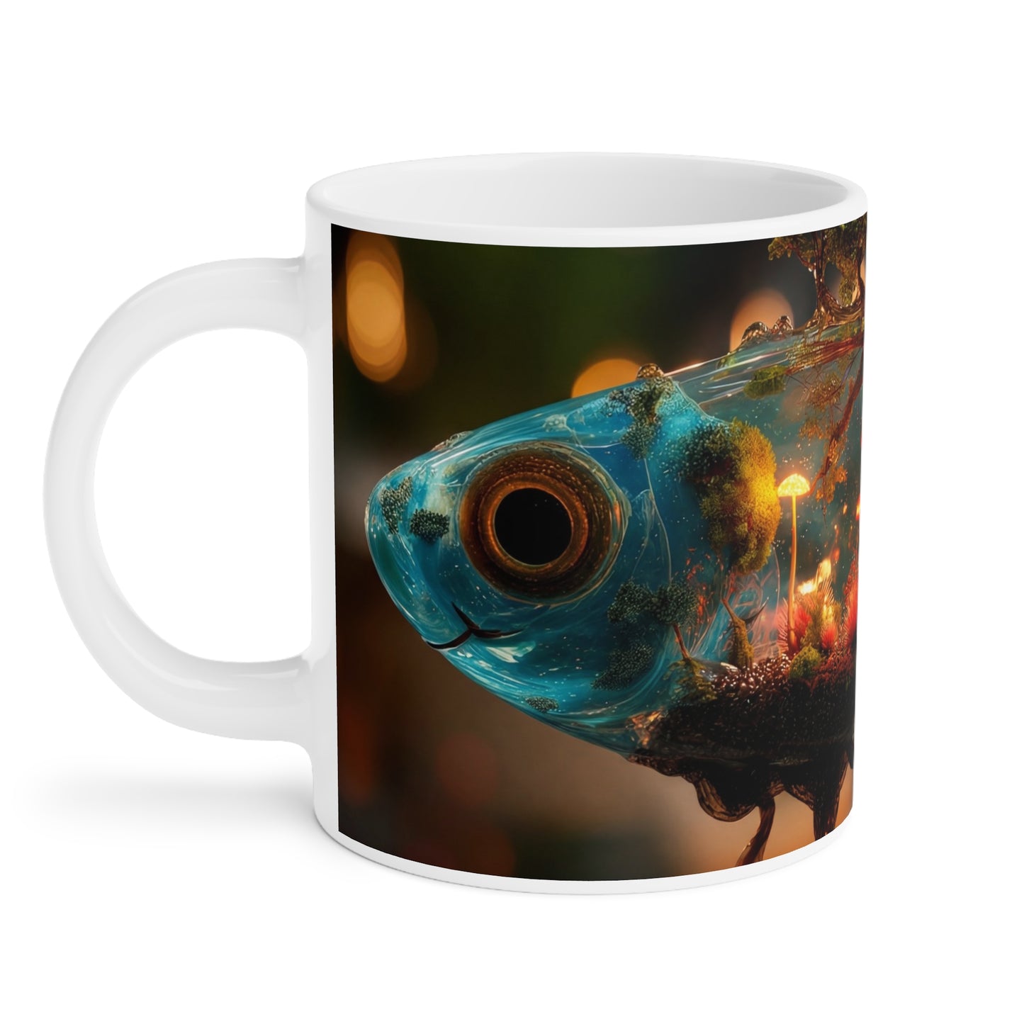 Forest Within Fish Ceramic Mugs (11oz\15oz\20oz) – Bioluminescent Sanctuary