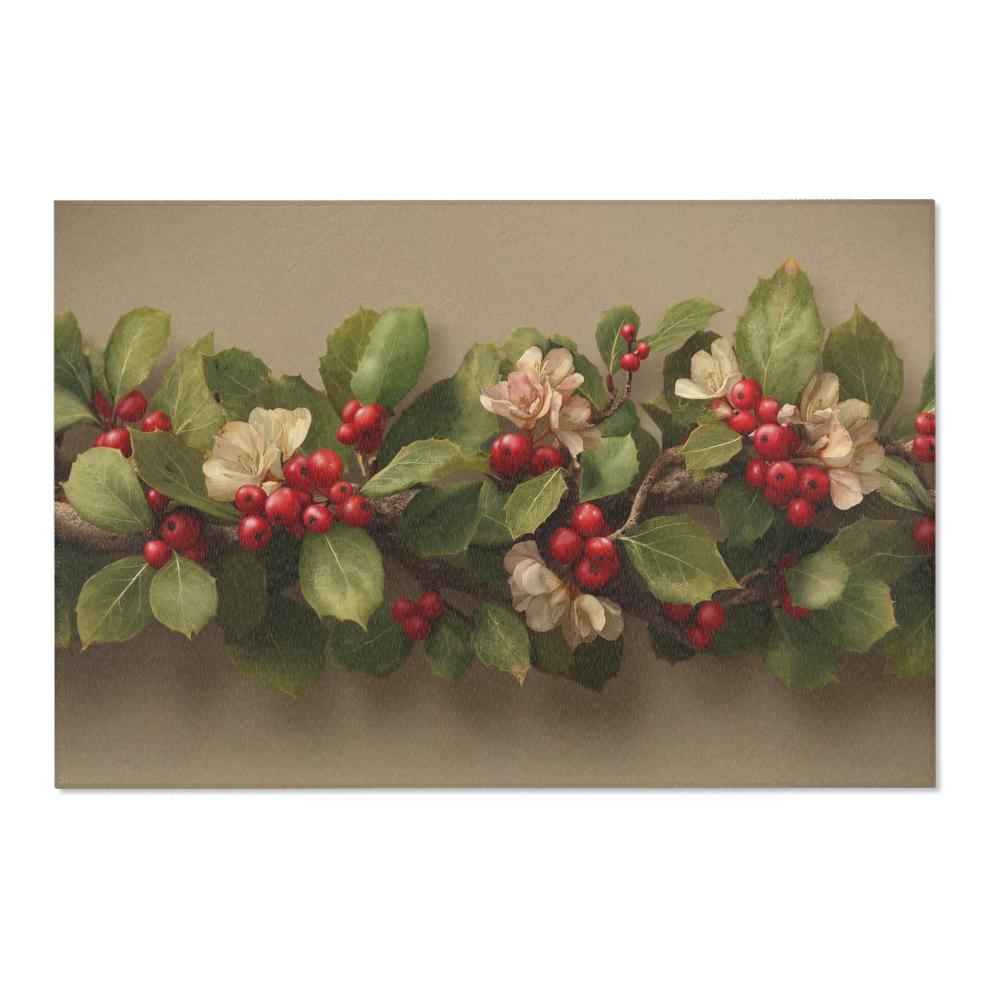 Holly & Blossom Garland Rug – Timeless Winter Reverie