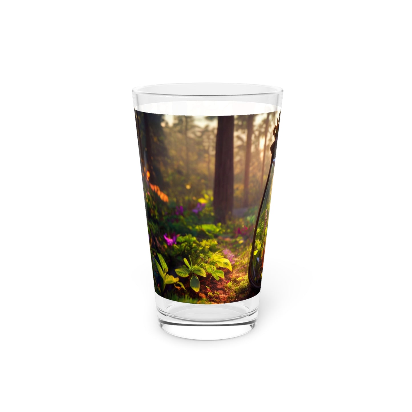 Enchanted Forest Terrarium Pint Glass – Golden Hour Microcosm