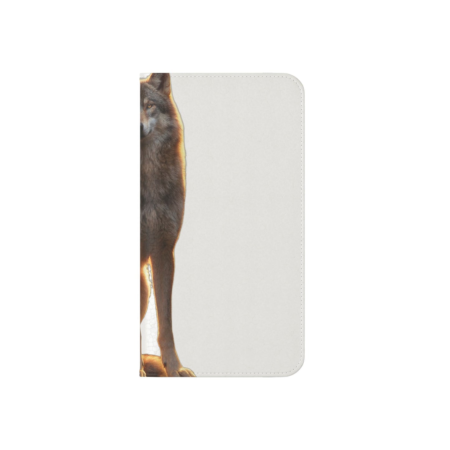 Sunlit Wolf Flip Cases – Golden Hour Sentinel Portrait
