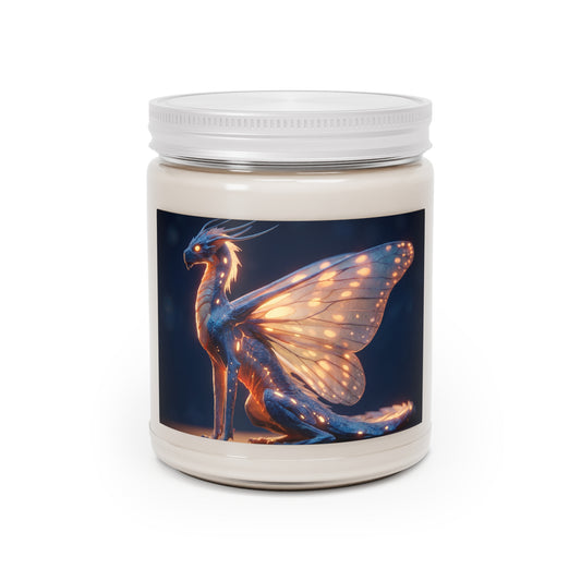 Luminescent Dragonfly Dragon Scented Soy Candles with White Lid, 9oz – Amber Glow Guardian