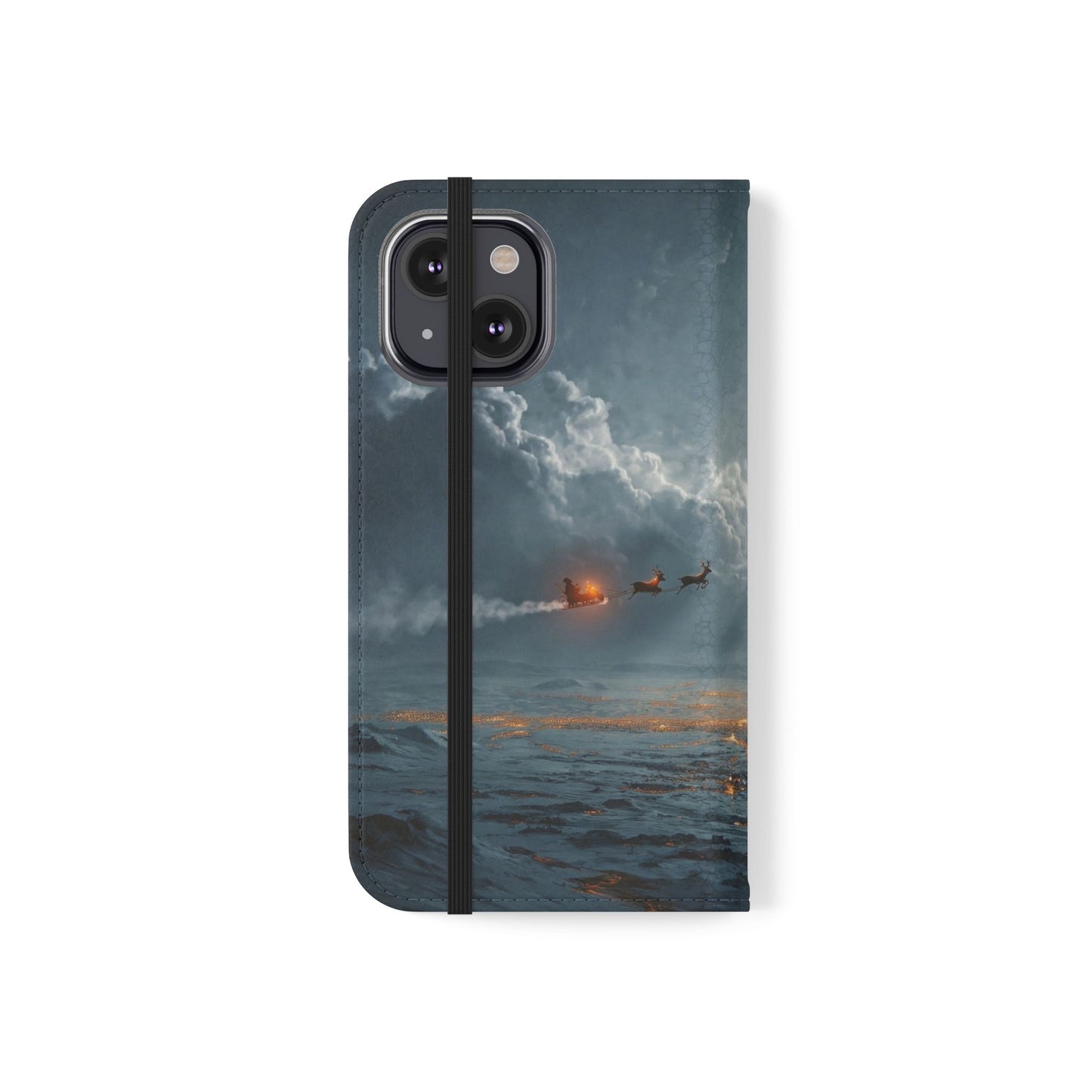 Moonlit Sleigh Flip Cases – Northern Lights Winter Journey