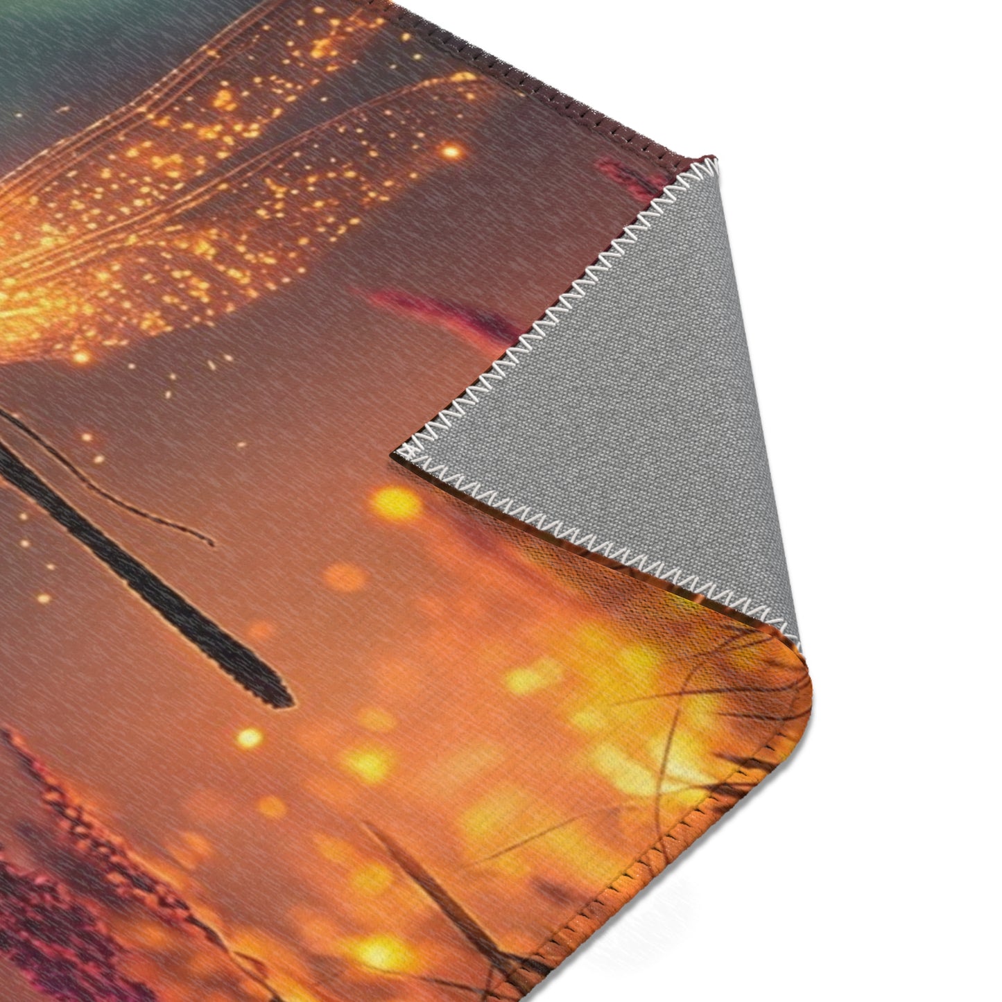 Glowing Dragonfly Area Rug – Twilight Meadow Dreamscape