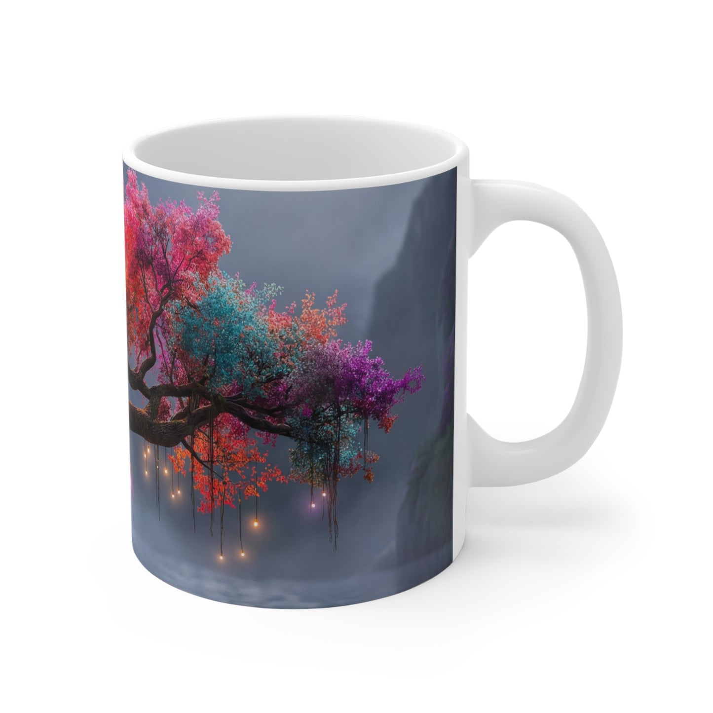 Chromatic Dream Tree Ceramic Mugs (11oz\15oz\20oz) – Moonlit Spectrum Sentinel