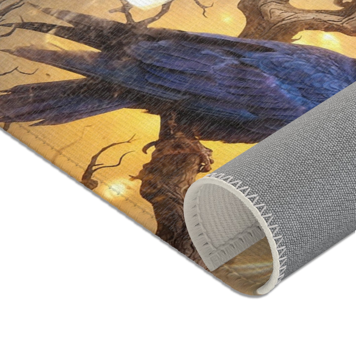 Ravens in the Glow Lightbulb Area Rug – Midnight Wisdom Dreamscape