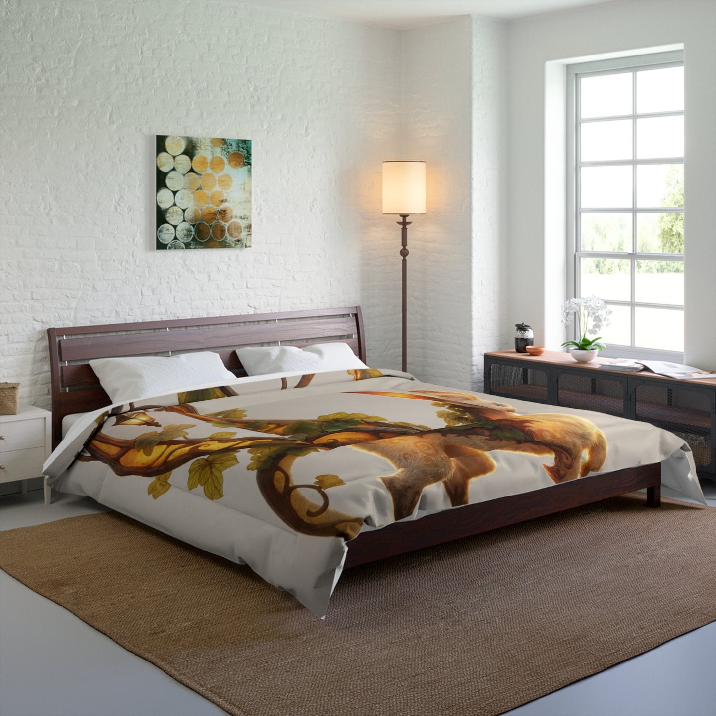 Moonlit Fae Fox Comforter – Whispers of the Twilight Gate