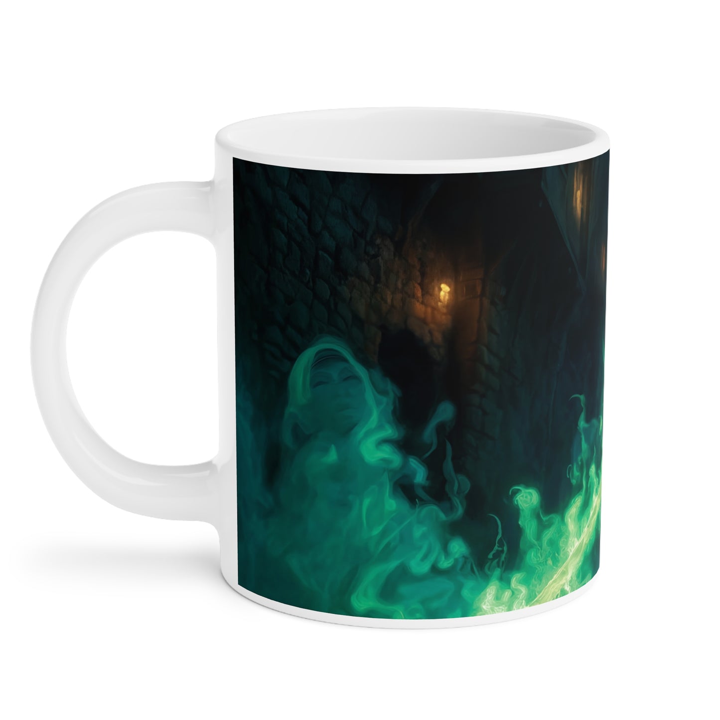 Green Flame Swordbearer Ceramic Mugs (11oz\15oz\20oz) – Midnight Alley Guardian