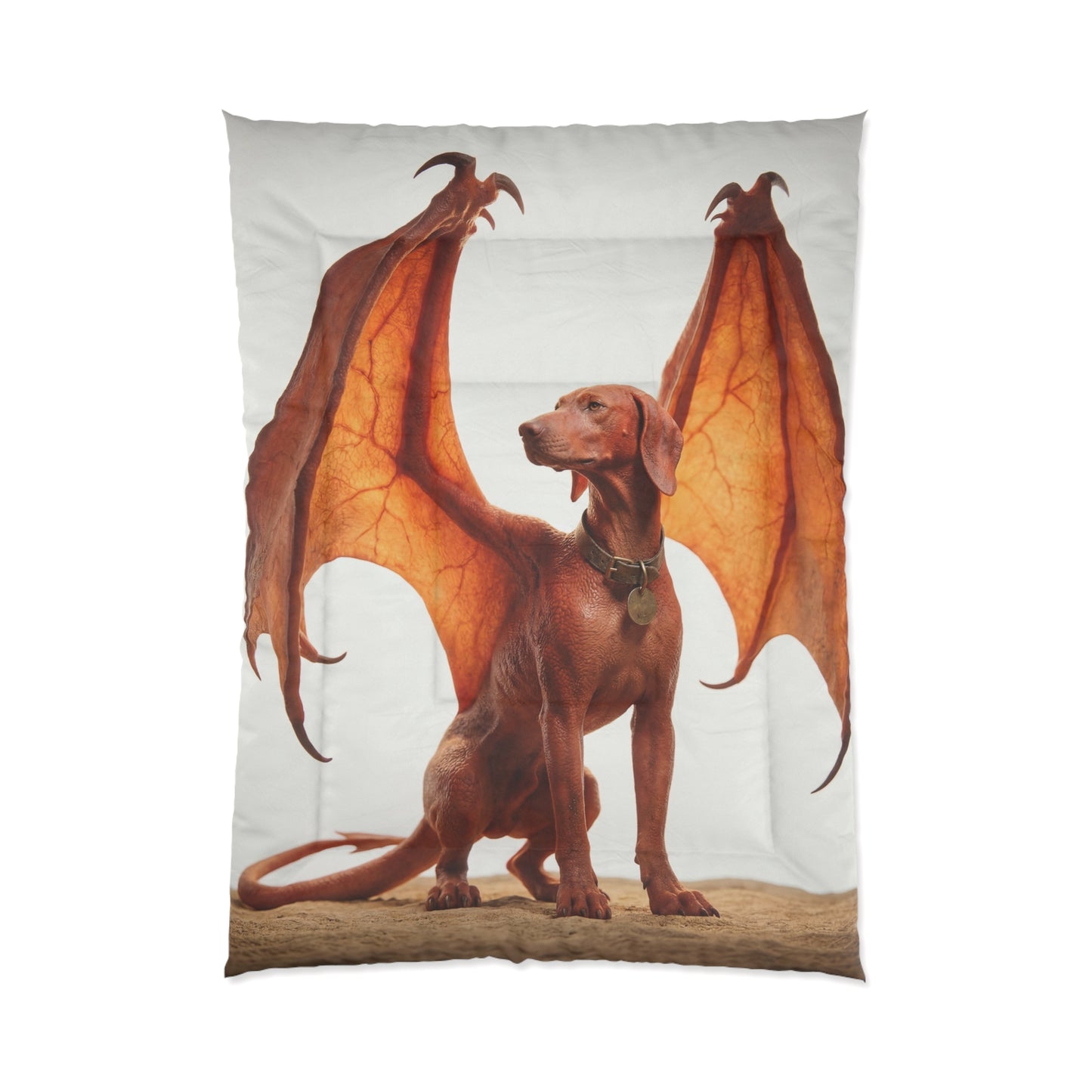 Winged Hound Comforter – Sunset Ember Guardian