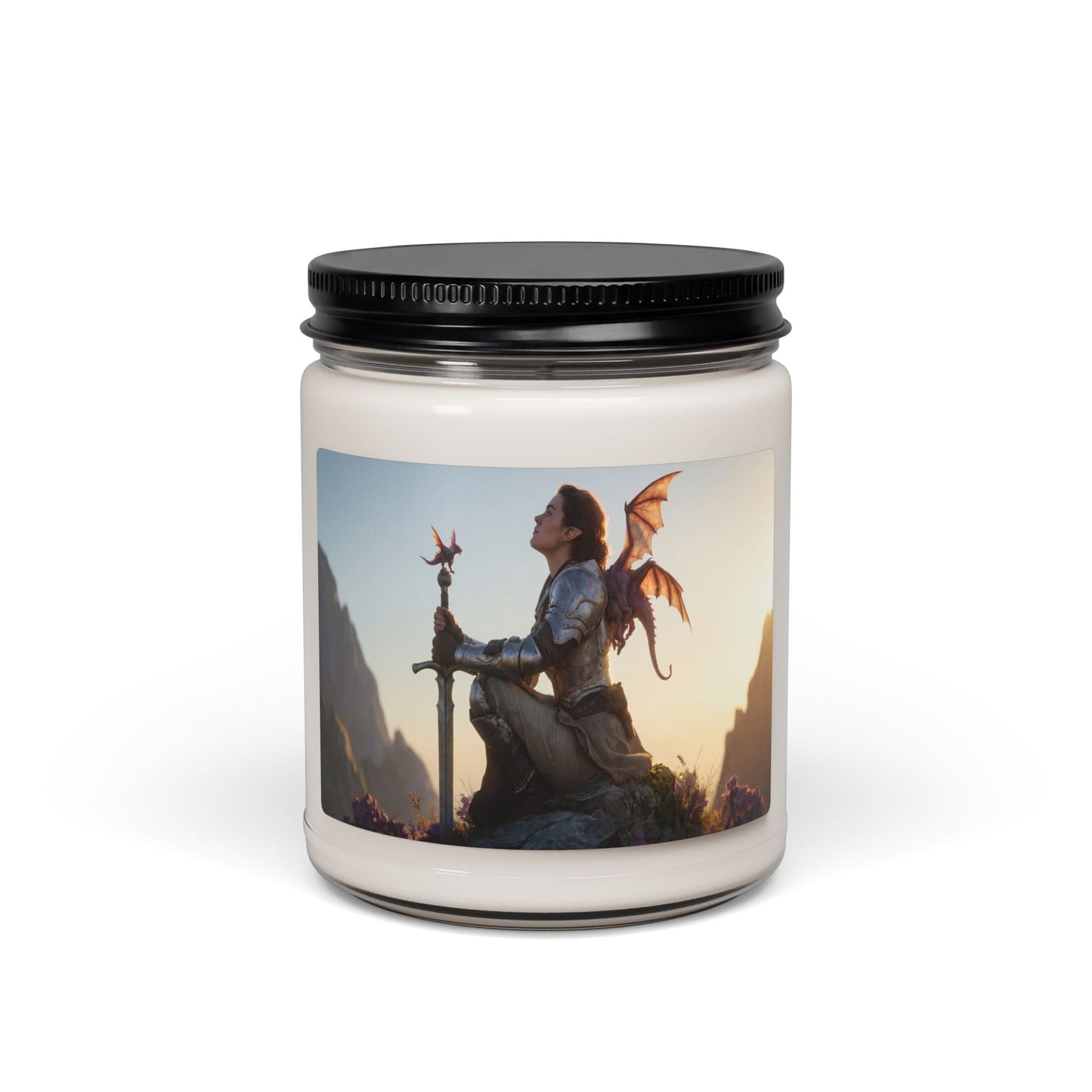 Dragon-Keeper Warrior Scented Soy Candle, 9oz – Sunset Pact on the Crags