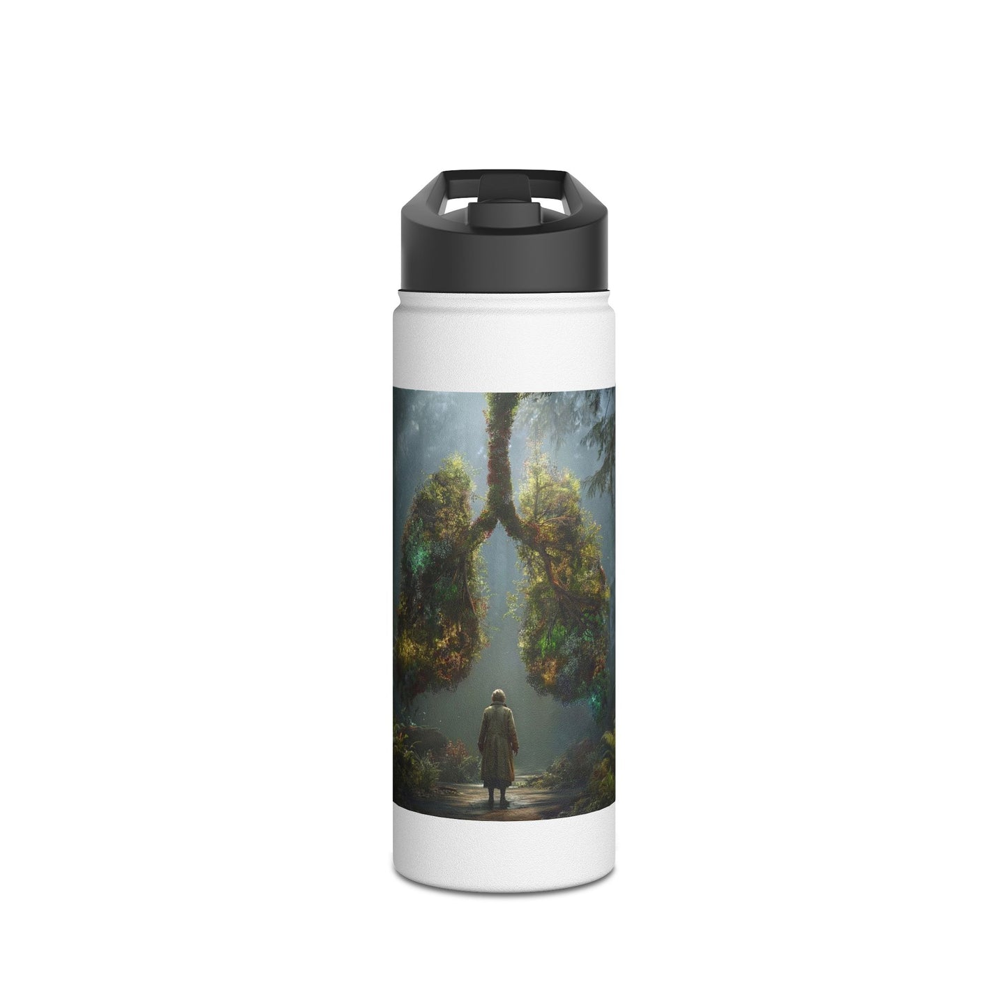 Lungs of the Earth Stainless Steel Water Bottle, Standard Lid – Sacred Forest Breath