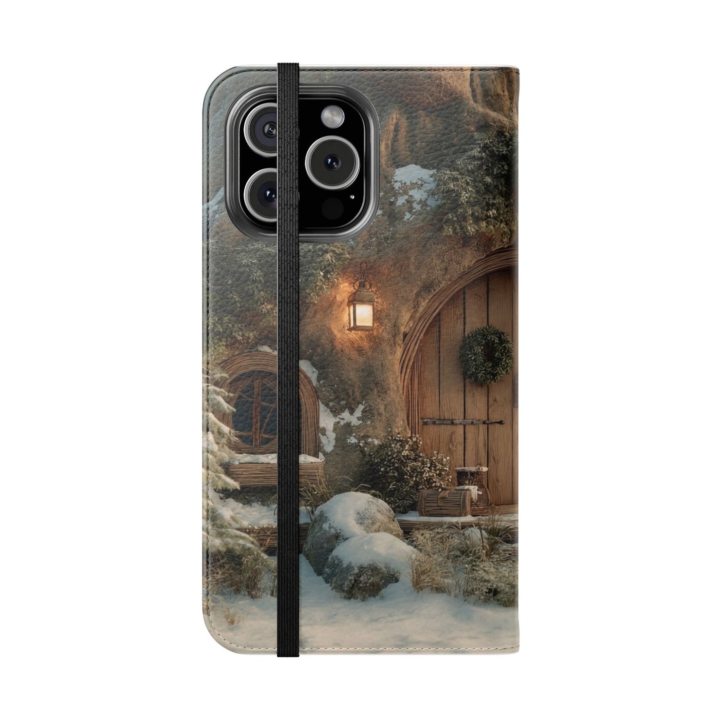 Hobbit Hole Flip Cases – Cozy Winter Doorway Scene
