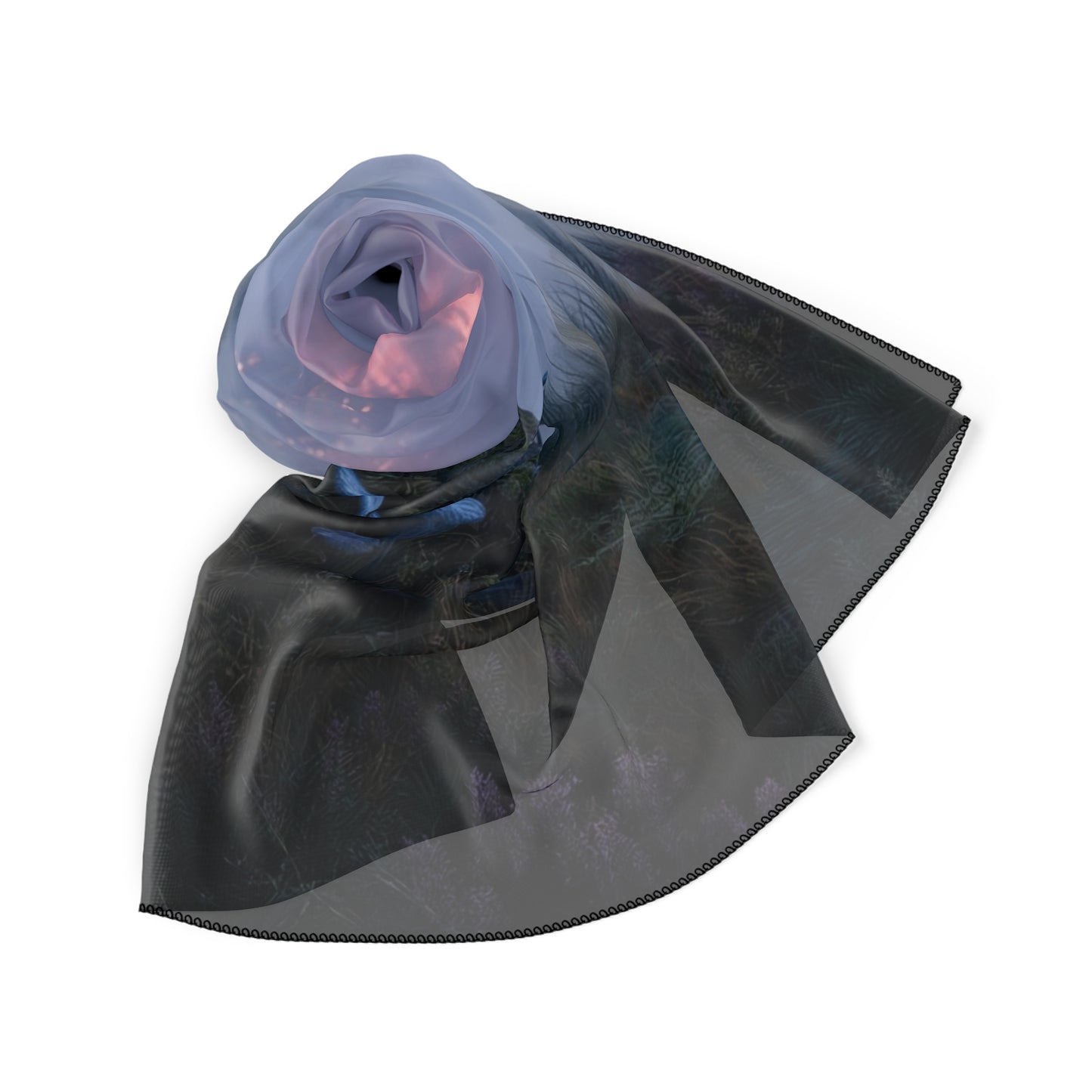 Moonlit Wanderer Poly Scarf – Twilight Mycelium Vista