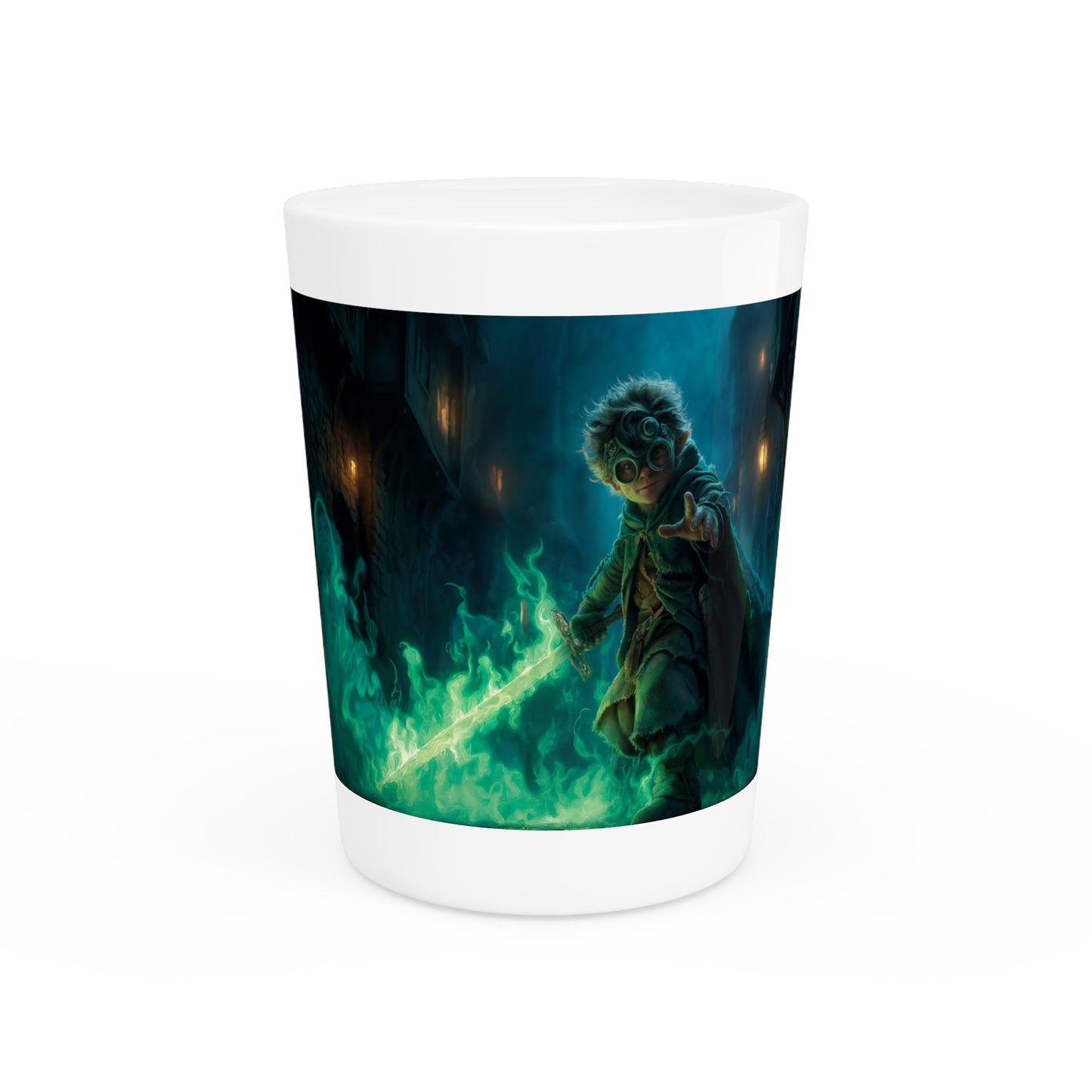 Gnome Sentinel with Green Blade Shot Glass – Cobalt Alley Guardian