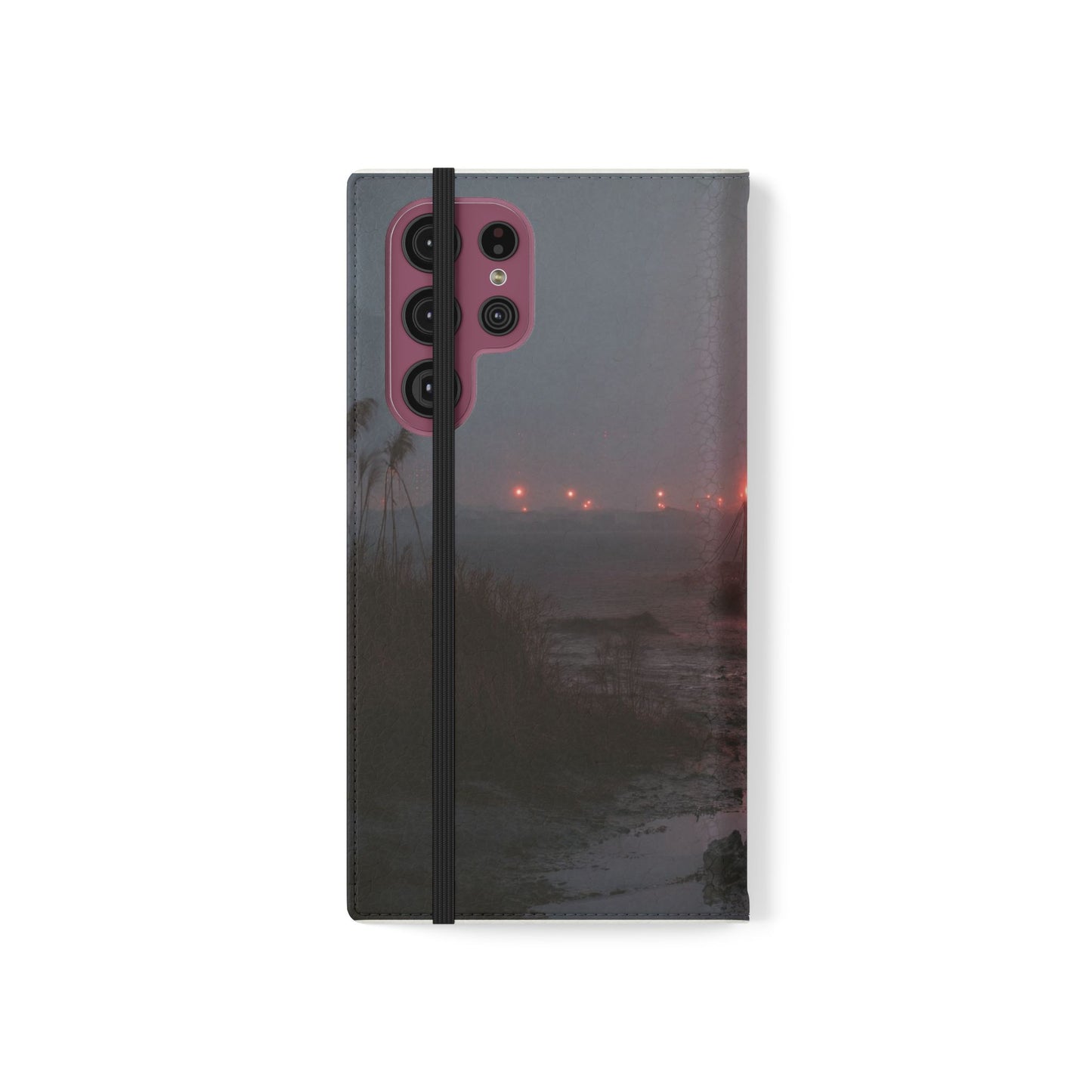 Crimson Circus Tent Flip Cases – Misty Coastside Lantern Scene